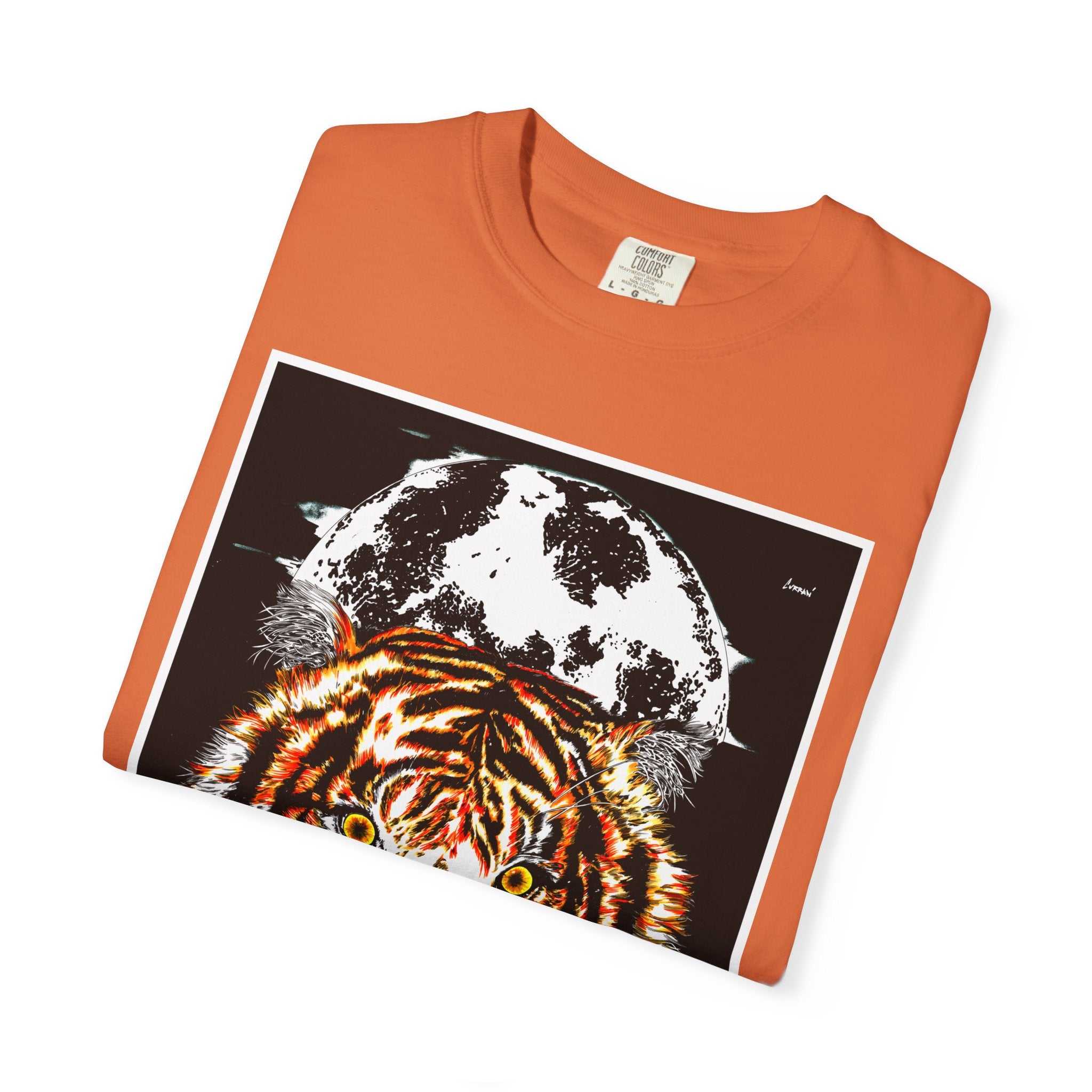 Get wild with our Tiger Garment-Dyed Graphic T-Shirt - Unisex Wild Animal Tee. Stand out in style with this unique and eye-catching tee.