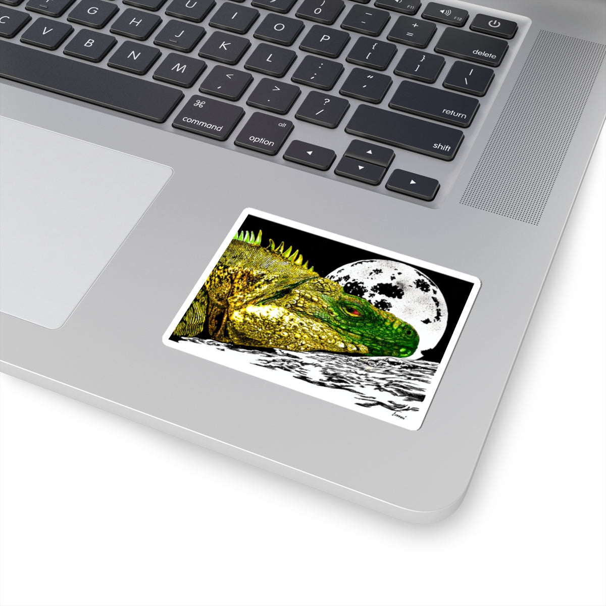 Iguana Kiss-Cut Stickers | Vivid Moonlit Nature Artwork