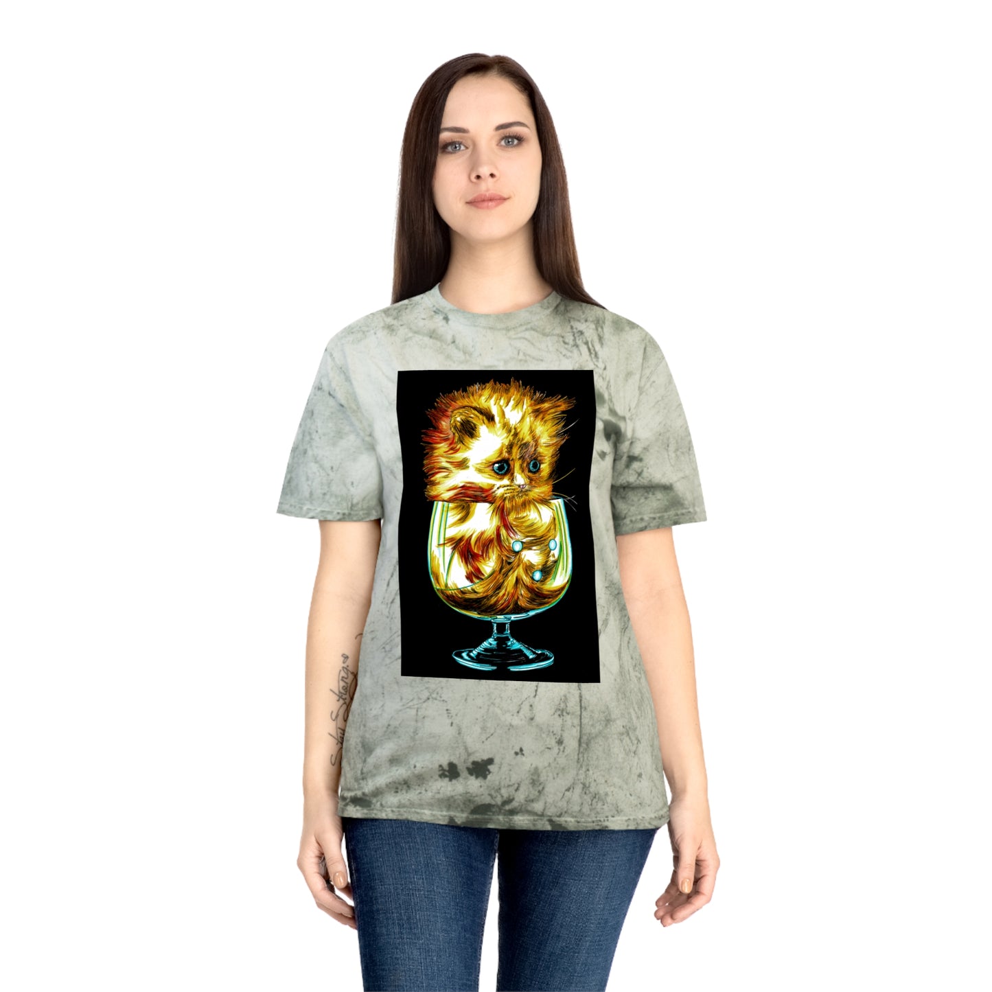Color Blast Kitten T-Shirt โ Artistic Tee for Cat Lovers