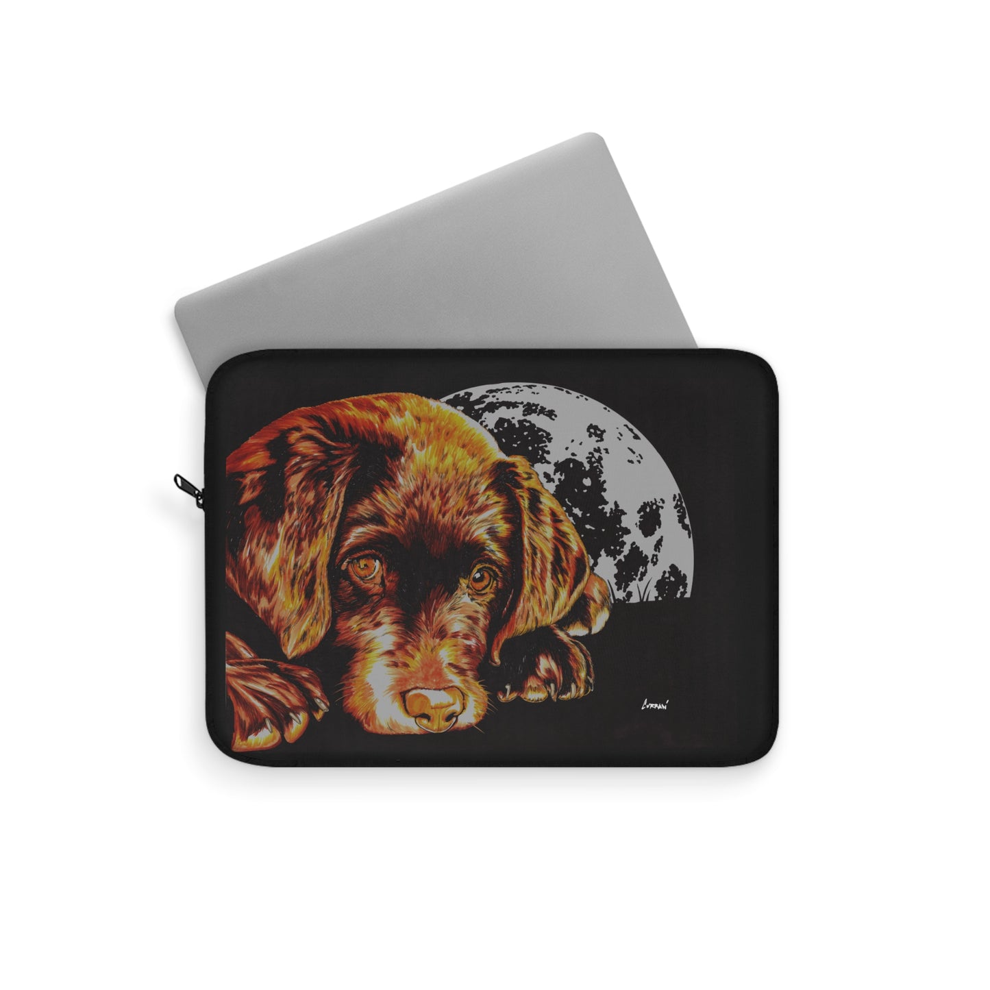 Moonlit Chocolate Lab Puppy Laptop Sleeve - Perfect for Dog Lovers