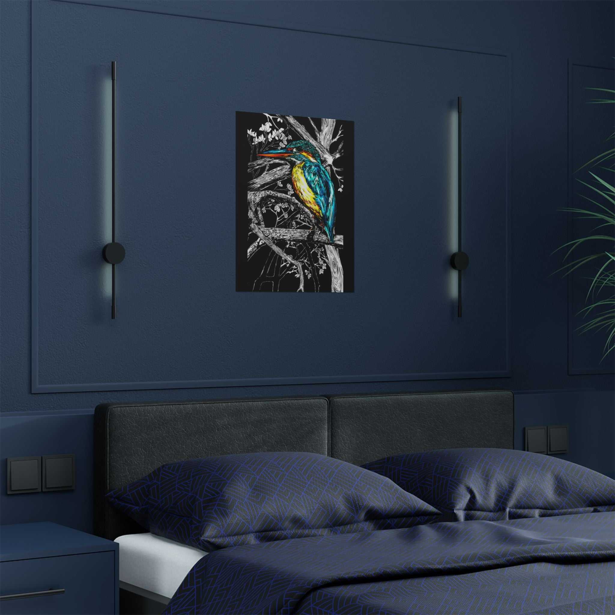 Bring nature's beauty into your home with our stunning Kingfisher Satin Poster - 300gsm Art Print for Nature Lovers. Shop now!