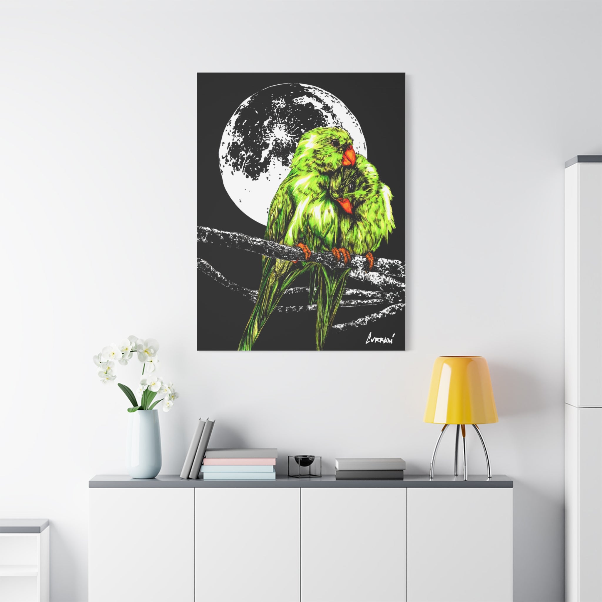Lush Lovebirds Canvas Art Prints, Stretched Matte Wall Decor