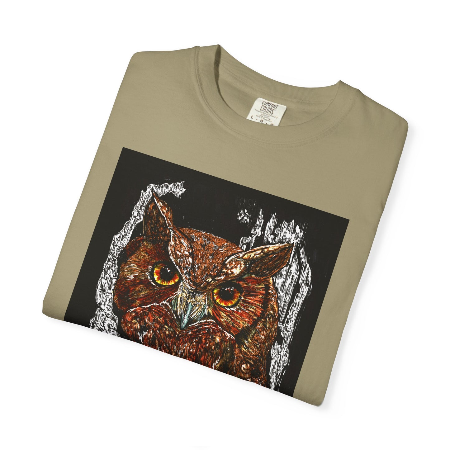 Artistic Owl Unisex Garment-Dyed T-Shirt