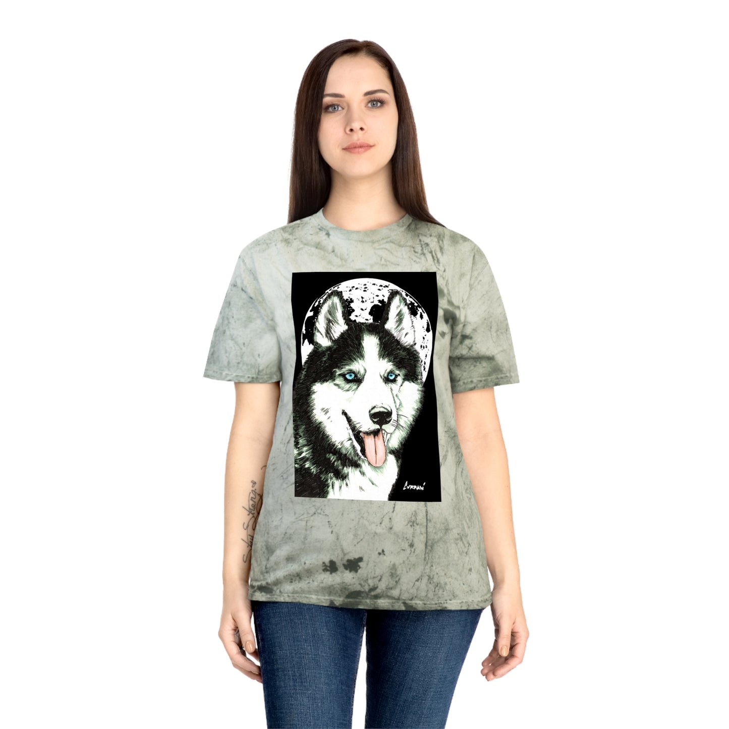 Siberian Husky Moon Graphic Tee for Animal Lovers