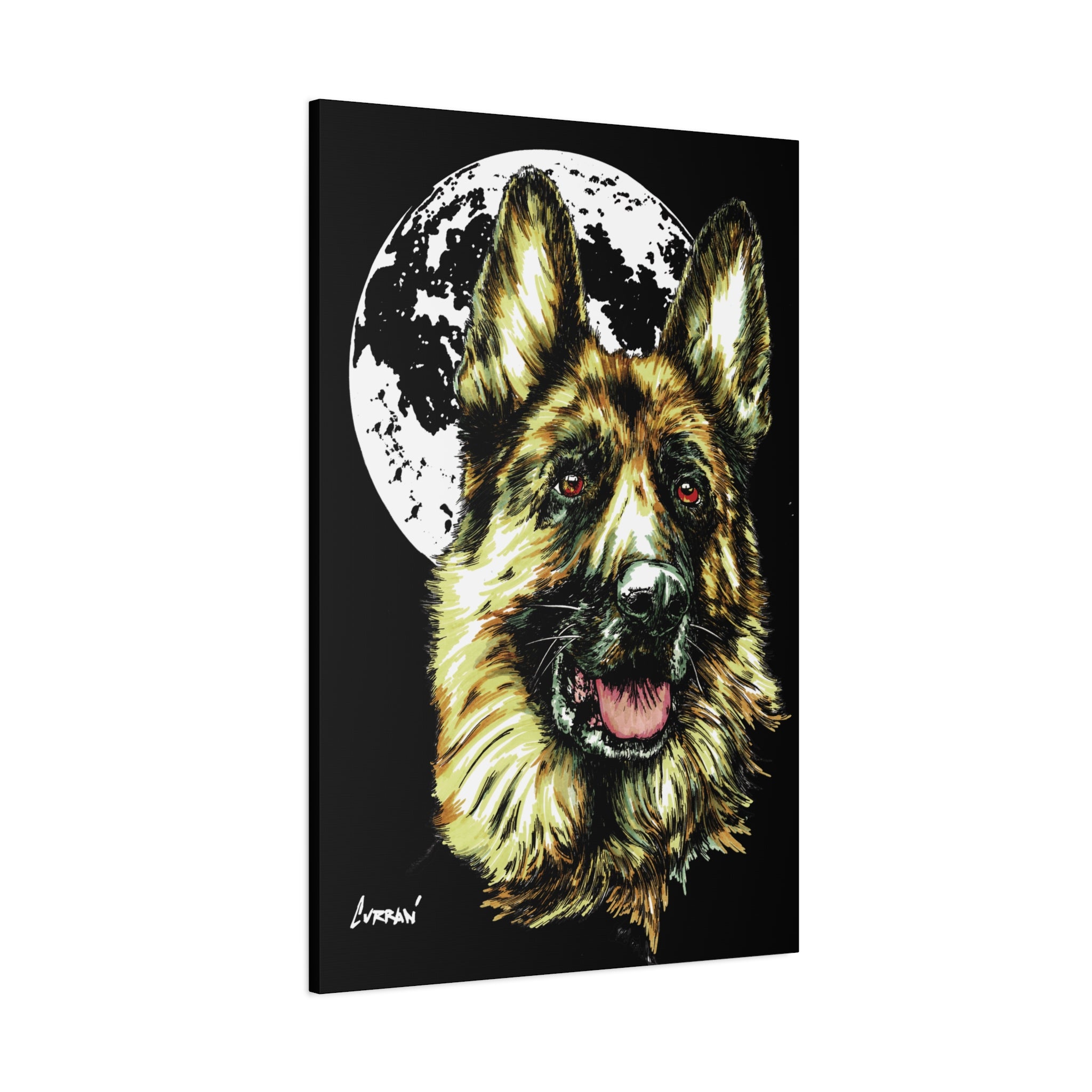 German Shepherd Print, Hand-Drawn Dog Art,