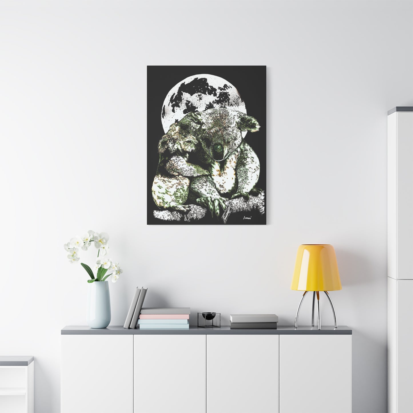 Koala Wall Art, Koala Print, Hand-Drawn Koalas, Wildlife Art, Cute Animal Art, Nature Wall Decor, Koala Lovers Gift. Printed on Matte Canvas, Stretched, 1.25"
