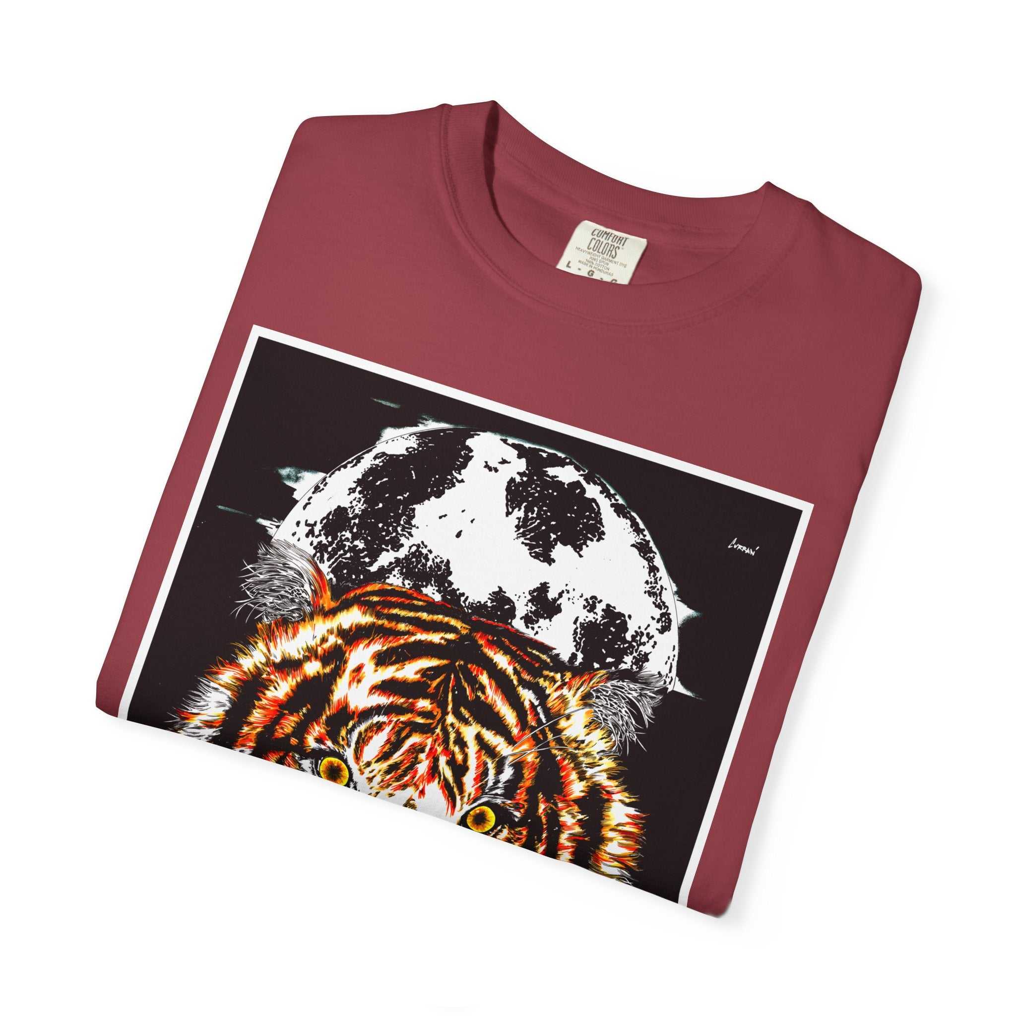 Get wild with our Tiger Garment-Dyed Graphic T-Shirt - Unisex Wild Animal Tee. Stand out in style with this unique and eye-catching tee.