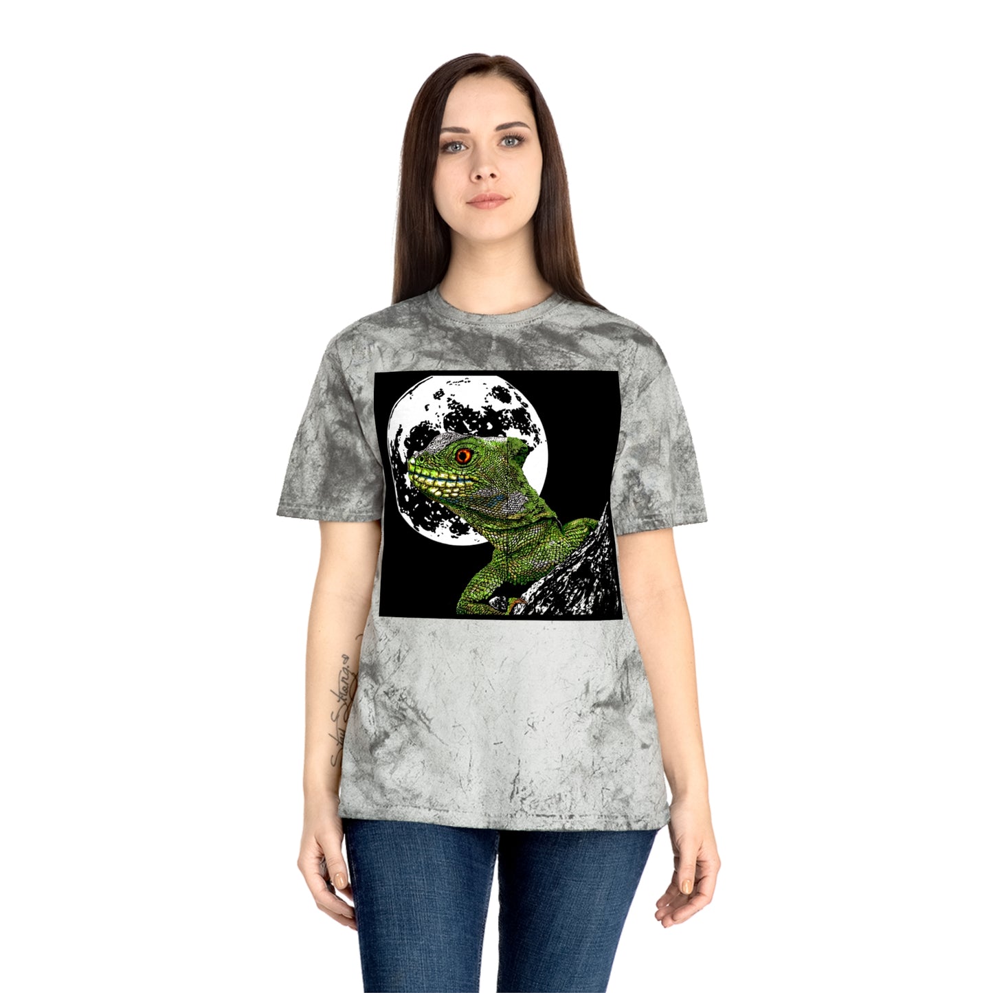 Striking Lizard Color Blast T Shirt Original Hand-Drawn Art