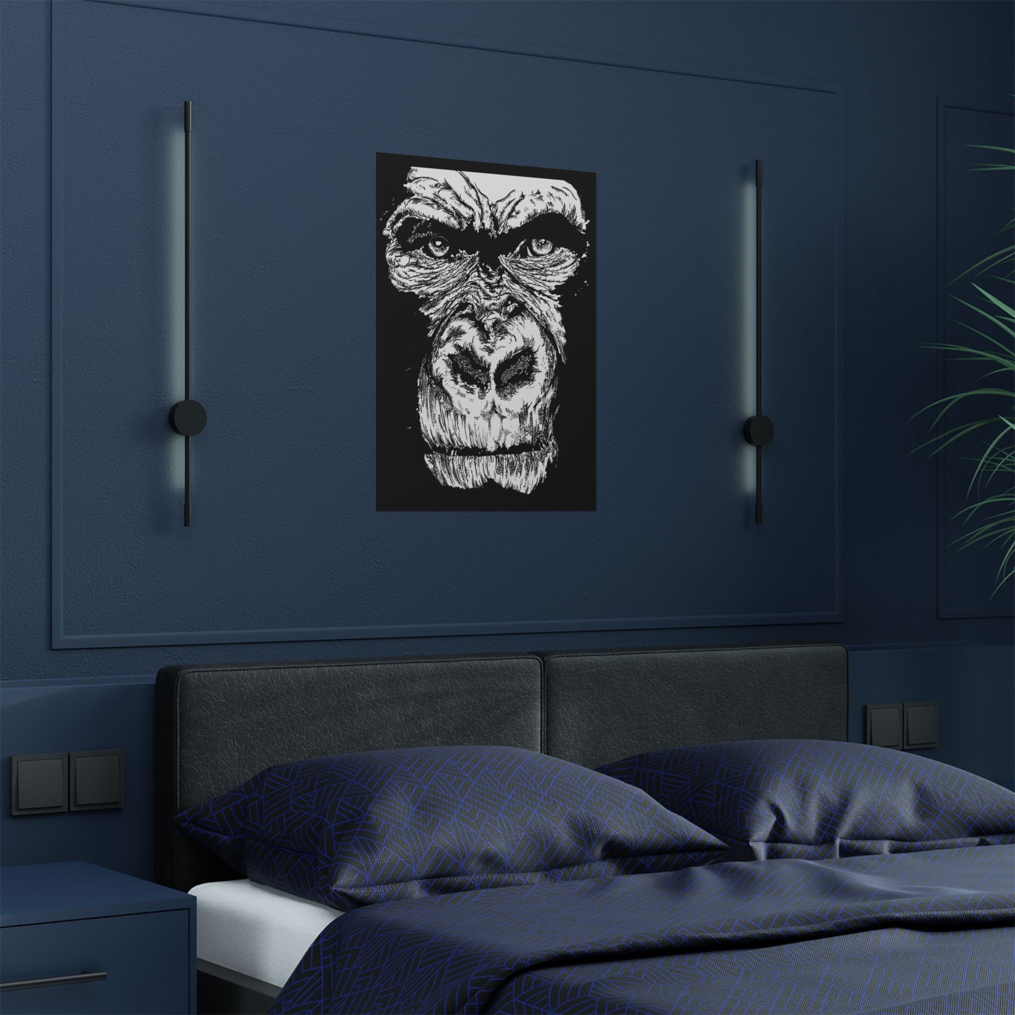 Gorilla Art Satin Poster | Eye-Catching Wildlife Decor