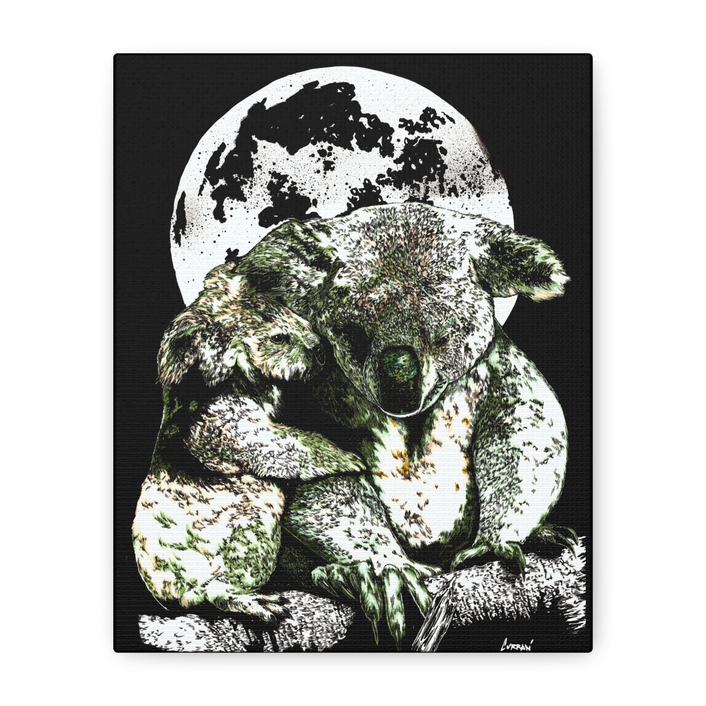 Koala Wall Art, Koala Print, Hand-Drawn Koalas, Wildlife Art, Cute Animal Art, Nature Wall Decor, Koala Lovers Gift. Printed on Matte Canvas, Stretched, 1.25"