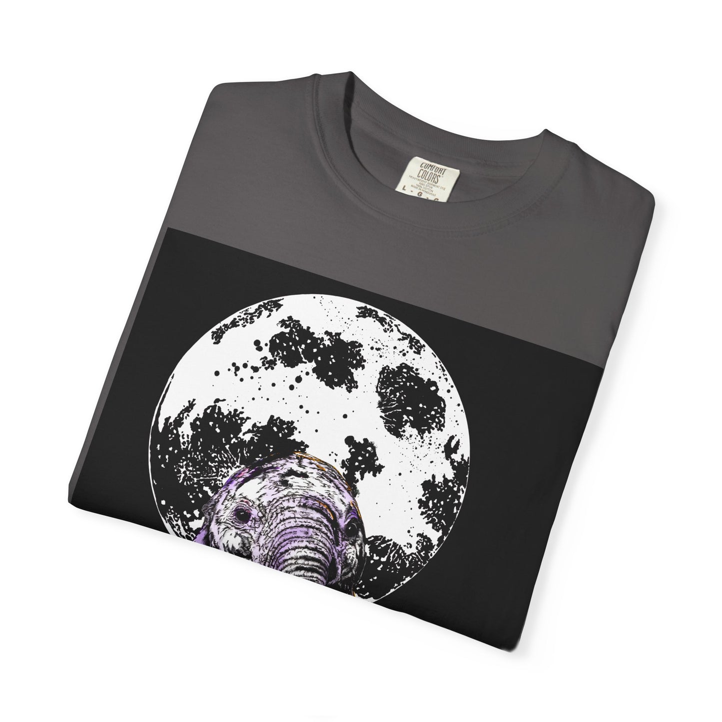 Moonlit Baby Elephant Unisex T-shirt | Eco-Friendly Garment-Dyed Tee