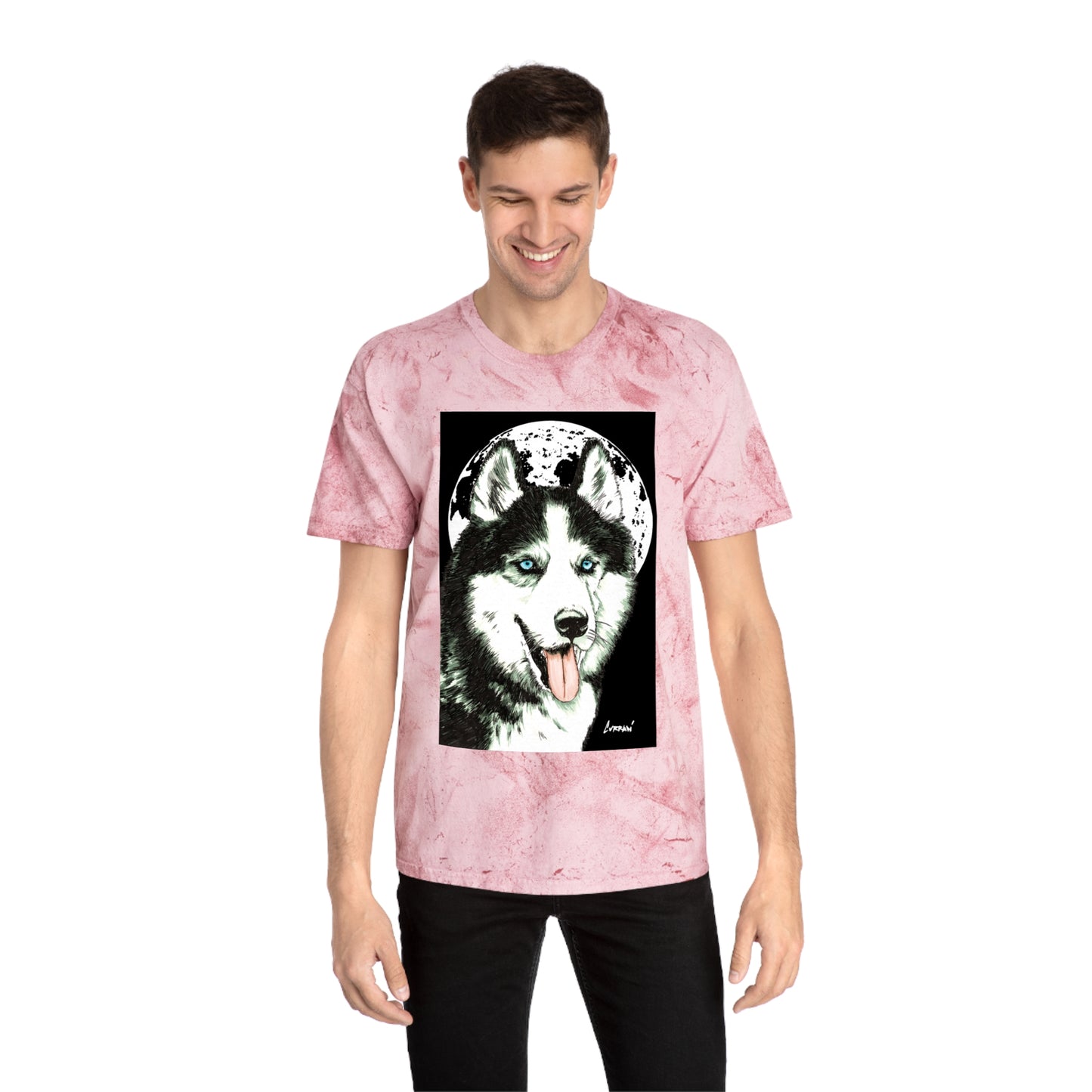 Siberian Husky Moon Graphic Tee for Animal Lovers