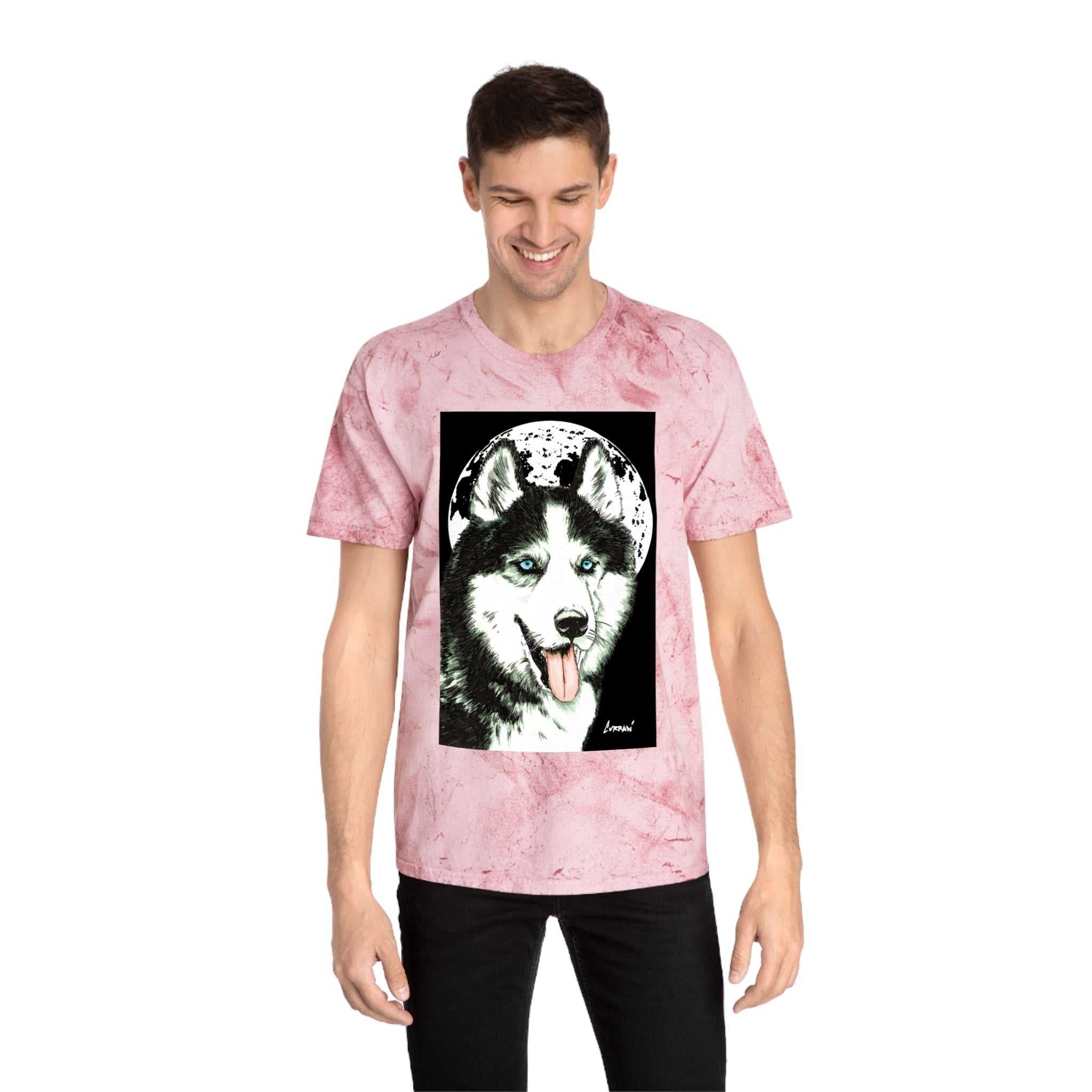 Siberian Husky Moon Graphic Tee for Animal Lovers