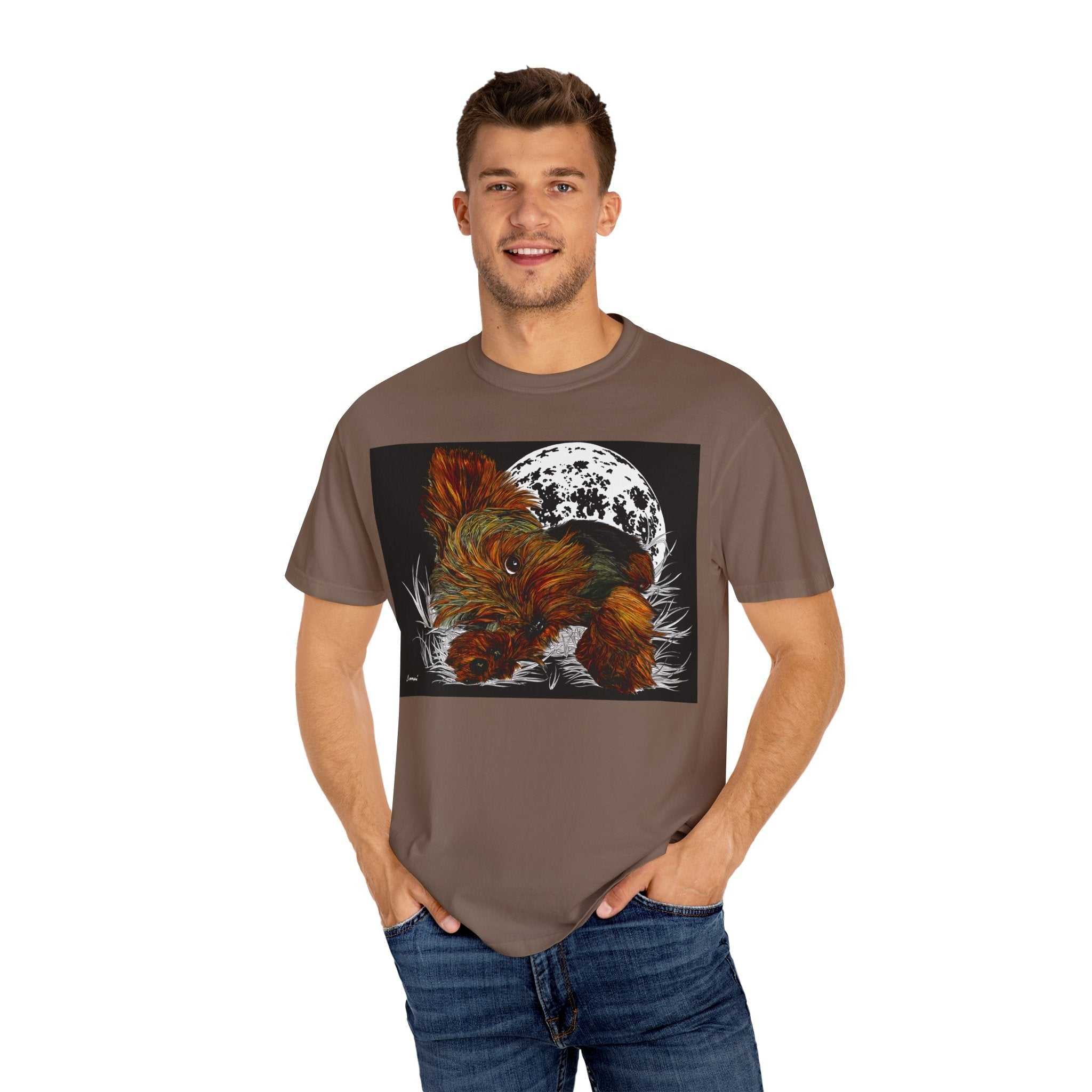 The perfect blend of style and comfort with our Yorkie Terrier 1 Unisex Garment-Dyed T-Shirt featuring original hand-drawn art. Stand out from the rest!