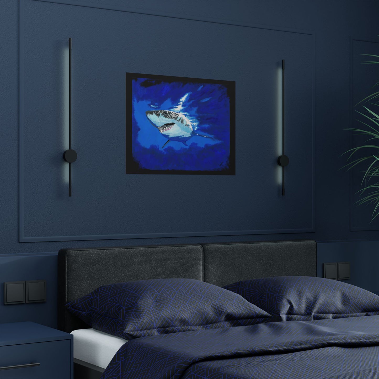 Ocean Adventure Shark Satin Poster (300gsm) - Vibrant Wall Art for Marine Life Lovers