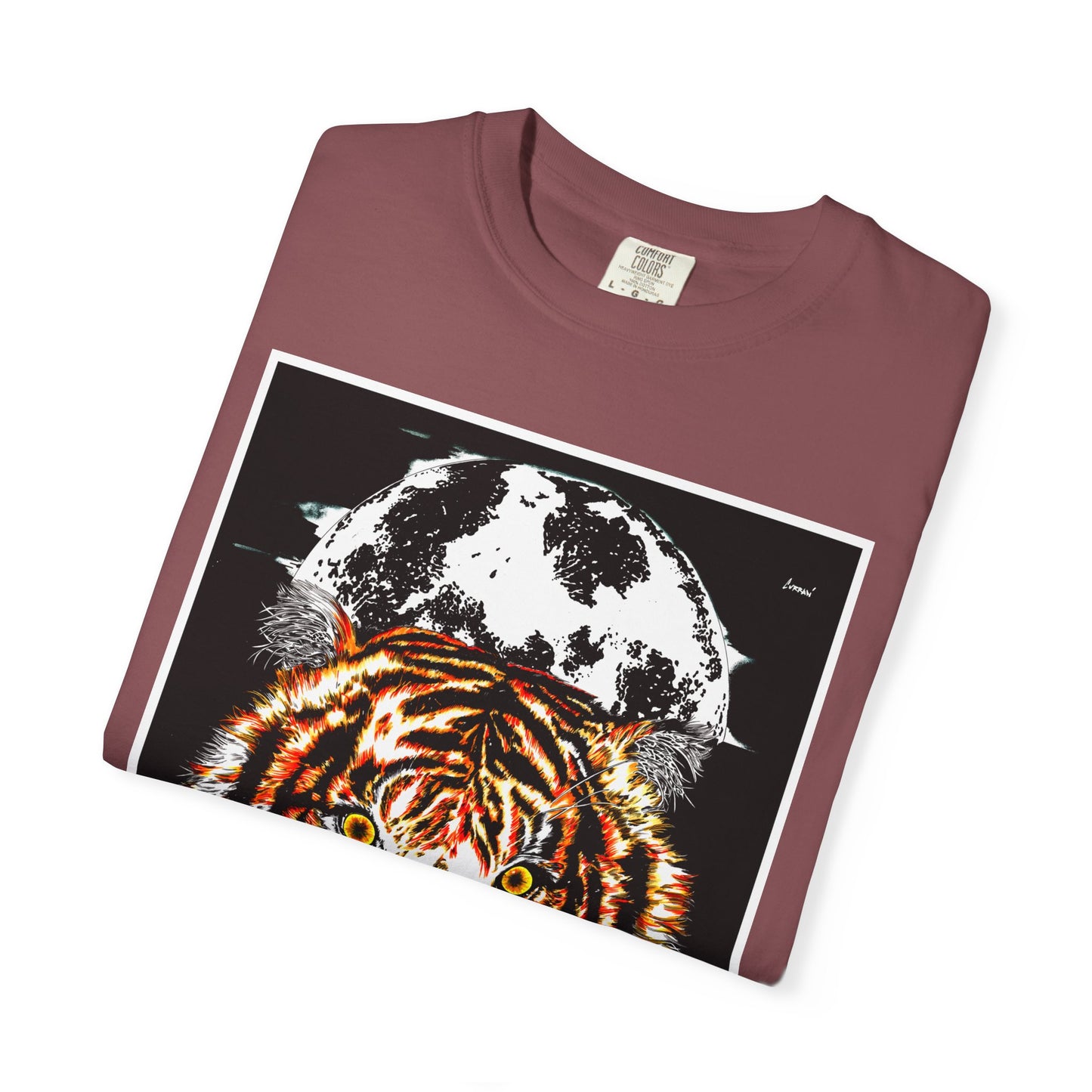 Tiger Garment-Dyed Graphic T-Shirt - Unisex Wild Animal Tee