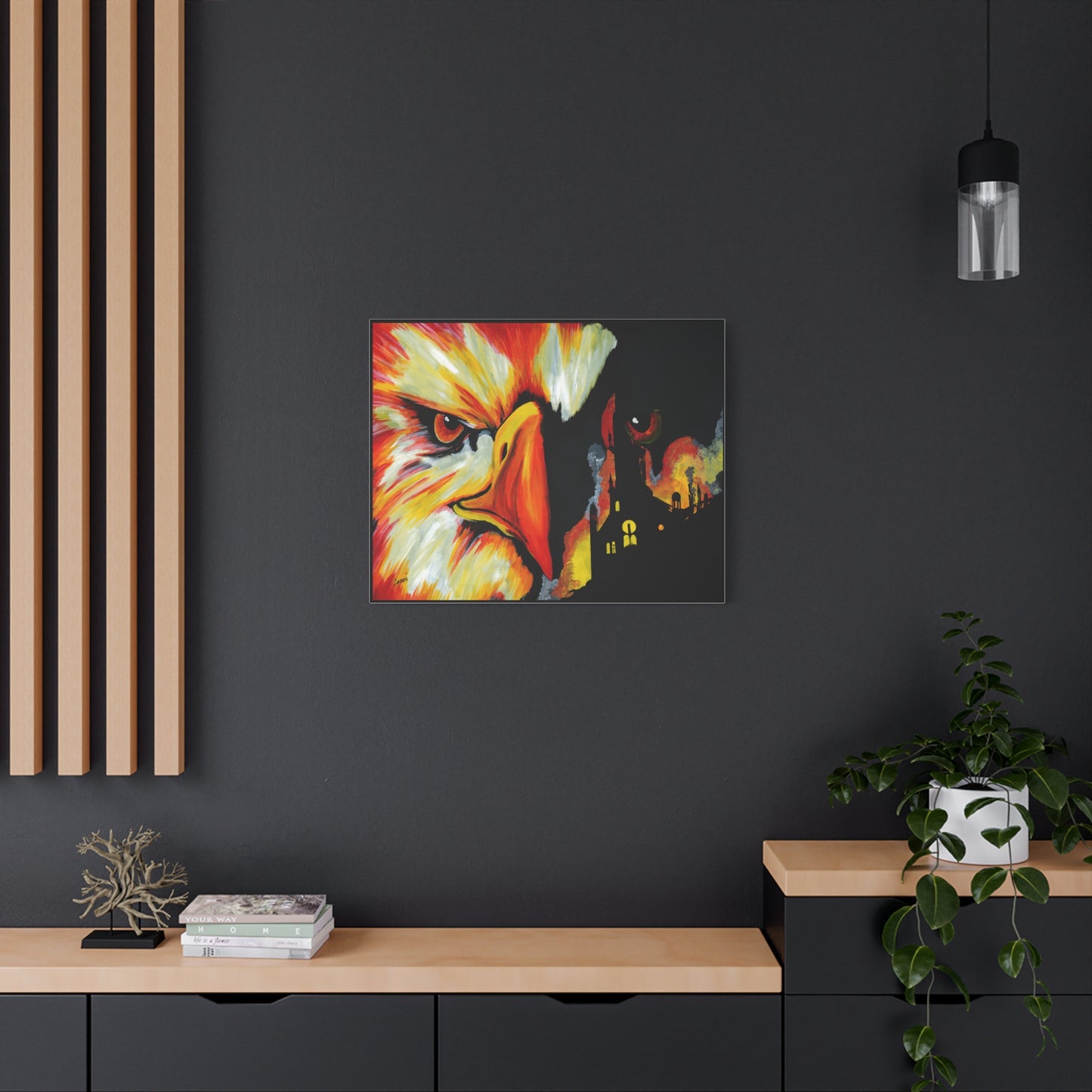 Phoenix Canvas Print, Print of my Original hand painted art printed on stretched canvas of a Phoenix