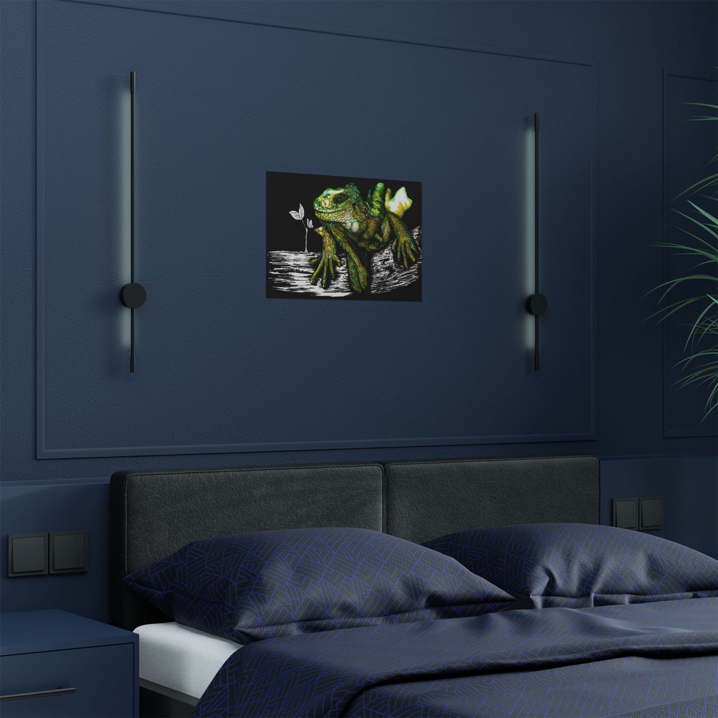 Vibrant Lizard Satin Poster - Stunning 300gsm Wall Art for Nature Lovers