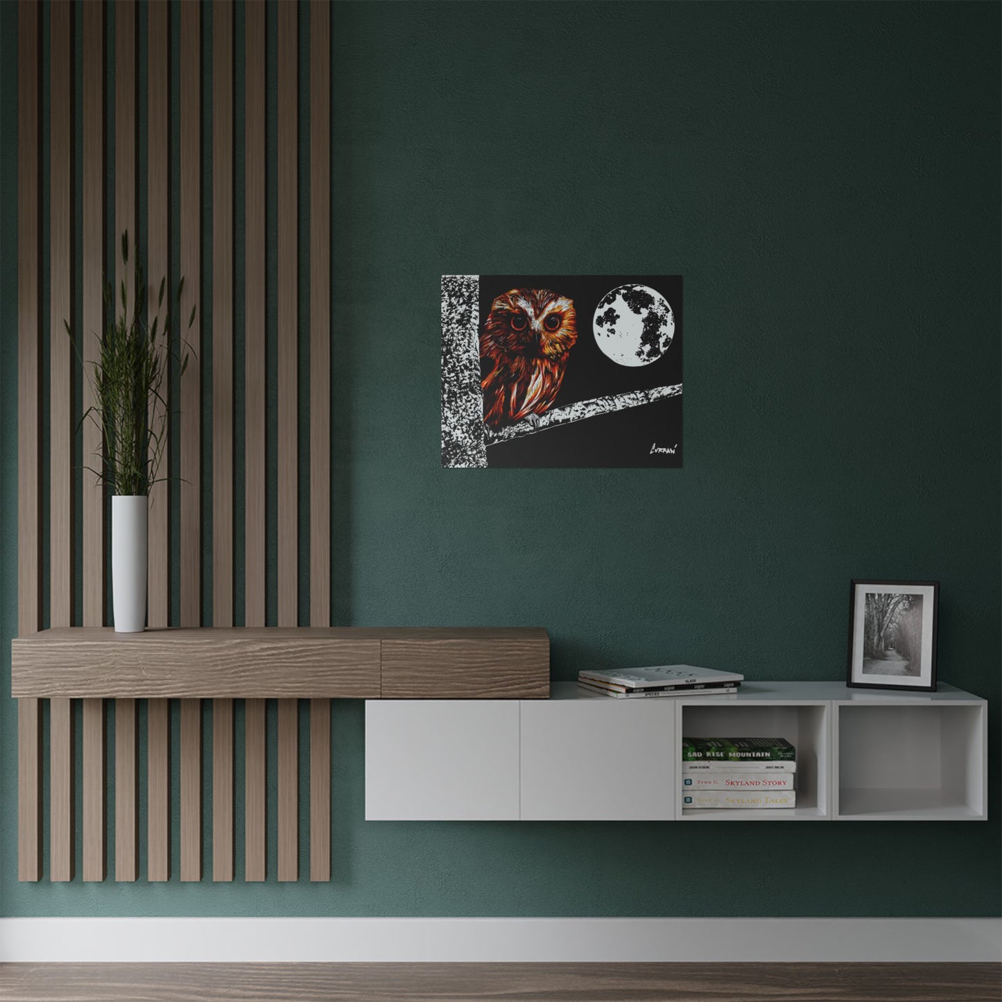Mystical Owl Satin Poster | 300gsm Wall Art for Nature Lovers
