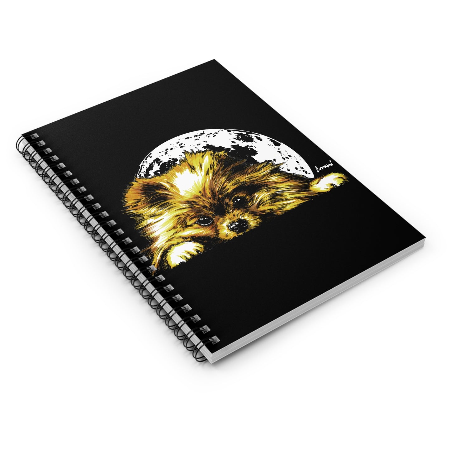 Pomeranian Spiral Notebook – Ruled Line, Original Hand-Drawn Art
