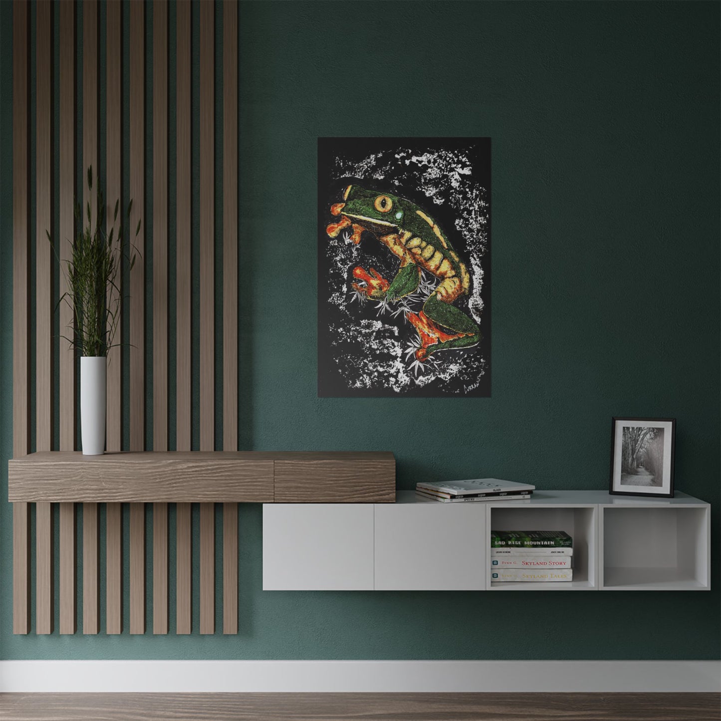 Vibrant Frog Satin Poster - 300gsm Art Print for Nature Lovers