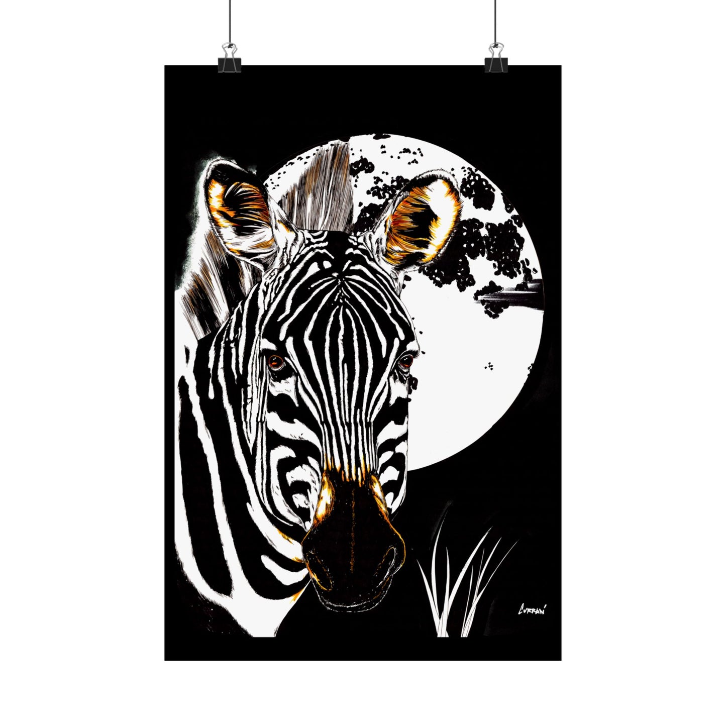 Zebra Satin Poster - Art Print Poster of the Original Art