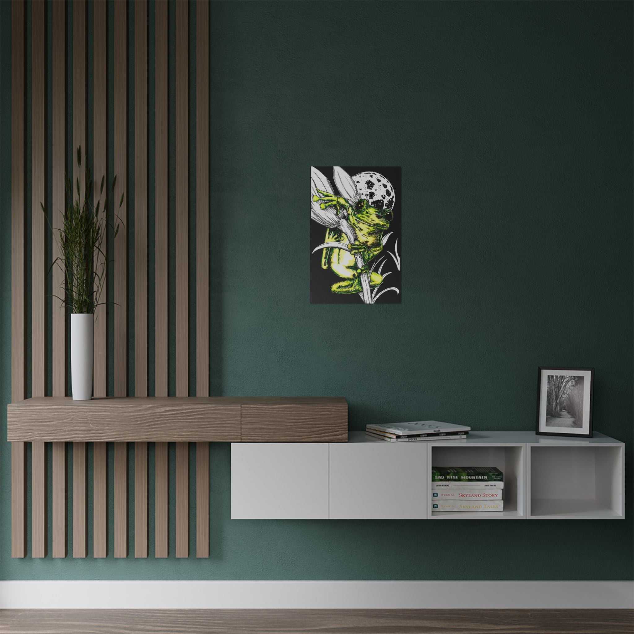 Transform your space with our Whimsical Frog Satin Poster - Vibrant Wall Art for Nature Lovers. Add a pop of color and whimsy to your home today!