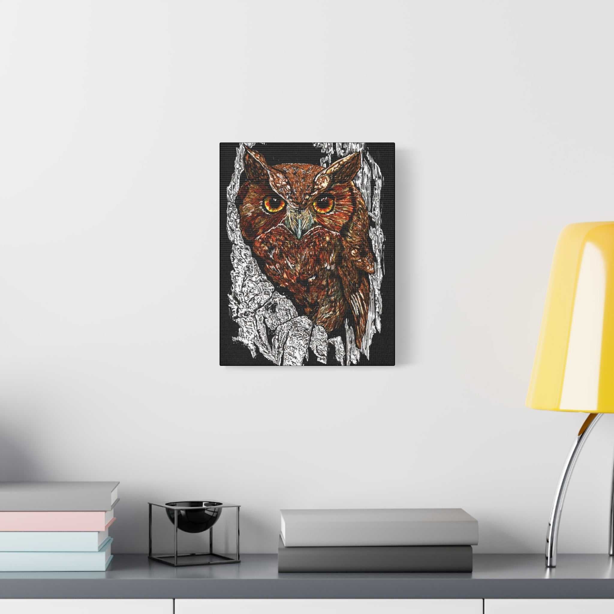 Owls in a Tree Wall Art Canvas Print of the Original,