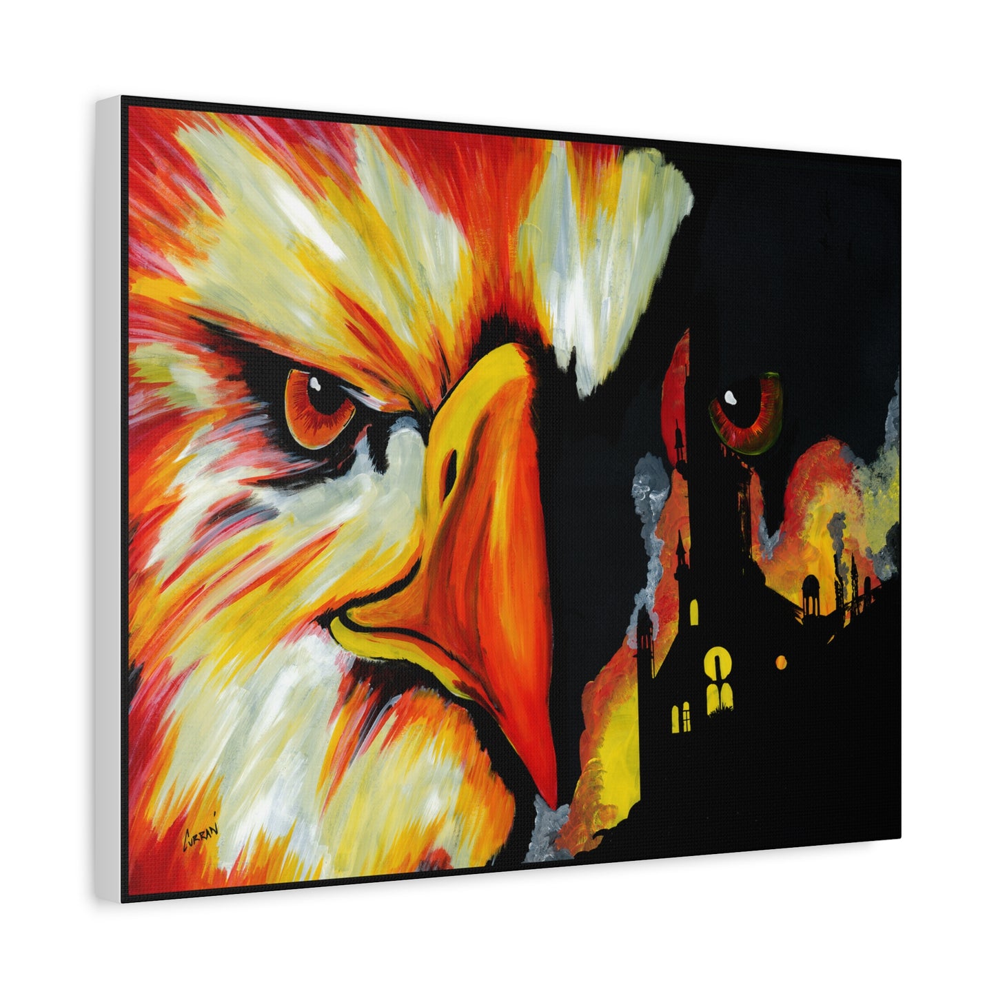 Phoenix Canvas Print, Print of my Original hand painted art printed on stretched canvas of a Phoenix