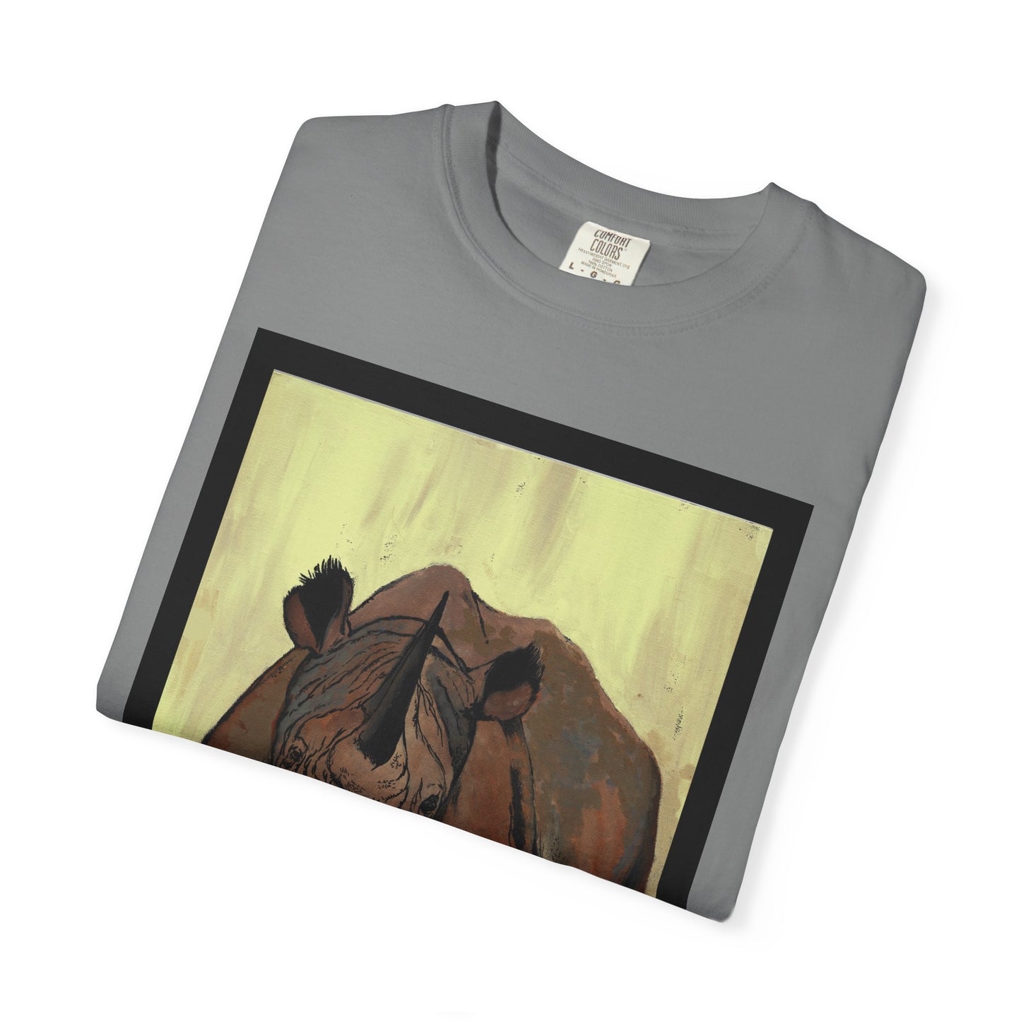 Wildlife Rhinos Unisex Garment-Dyed T-Shirt - Eco-Friendly Nature Art