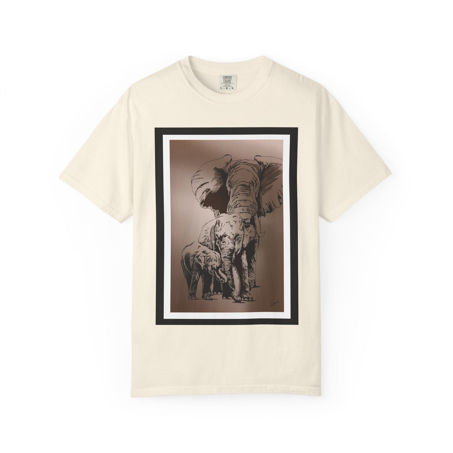 Elephant Family Garment-Dyed T-Shirt | Nature Lover's Tee