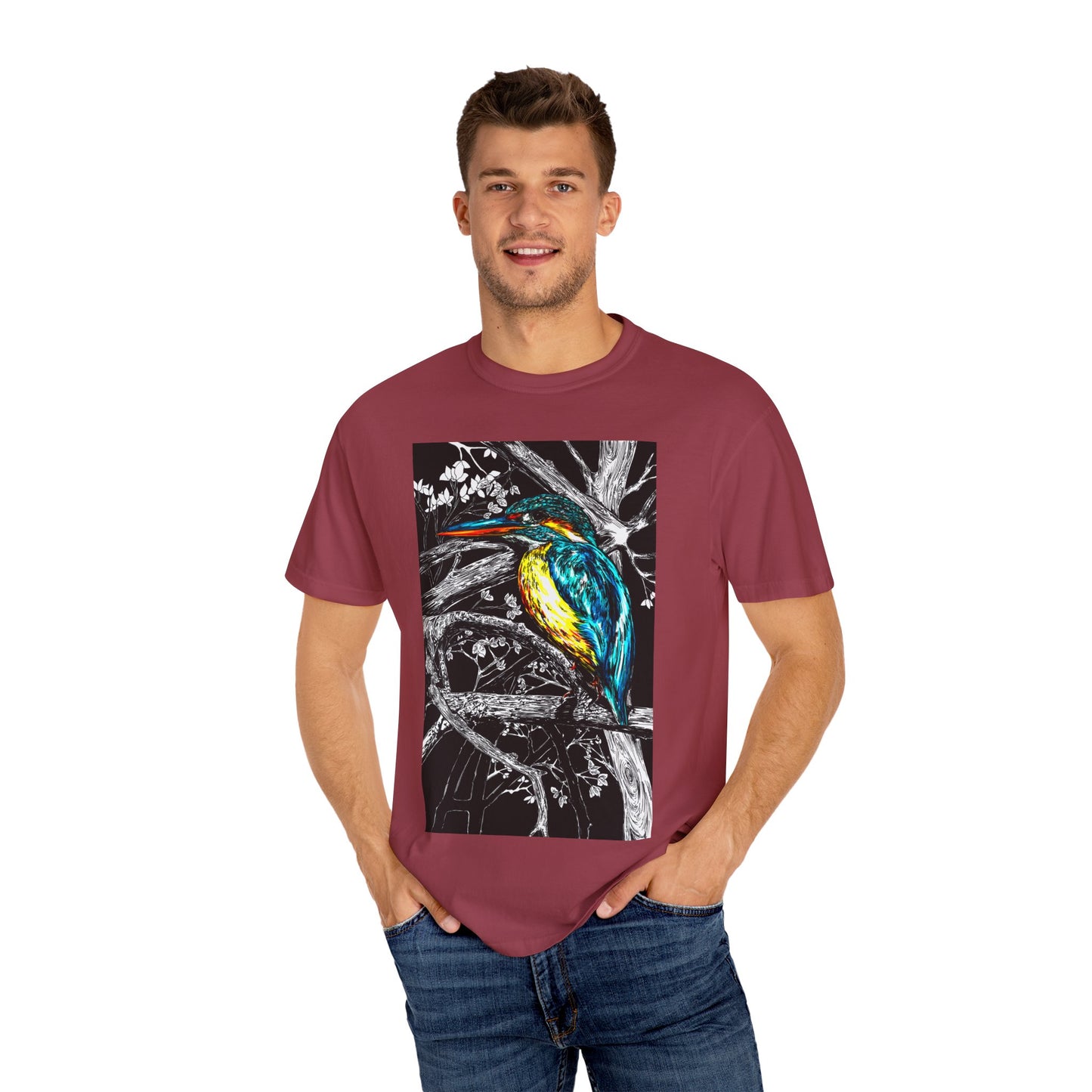Vibrant Kingfisher Graphic Unisex T-Shirt - Nature Lover's Tee