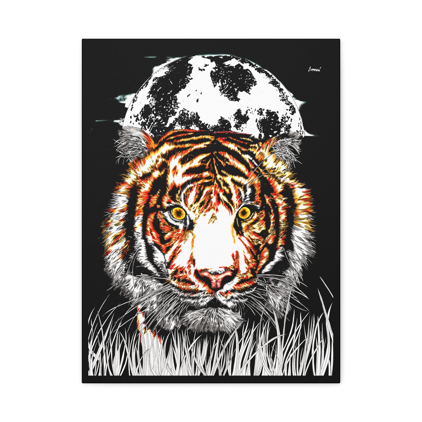 Tiger Wall Art Print of the Original, hand drawn wall art of a Tiger