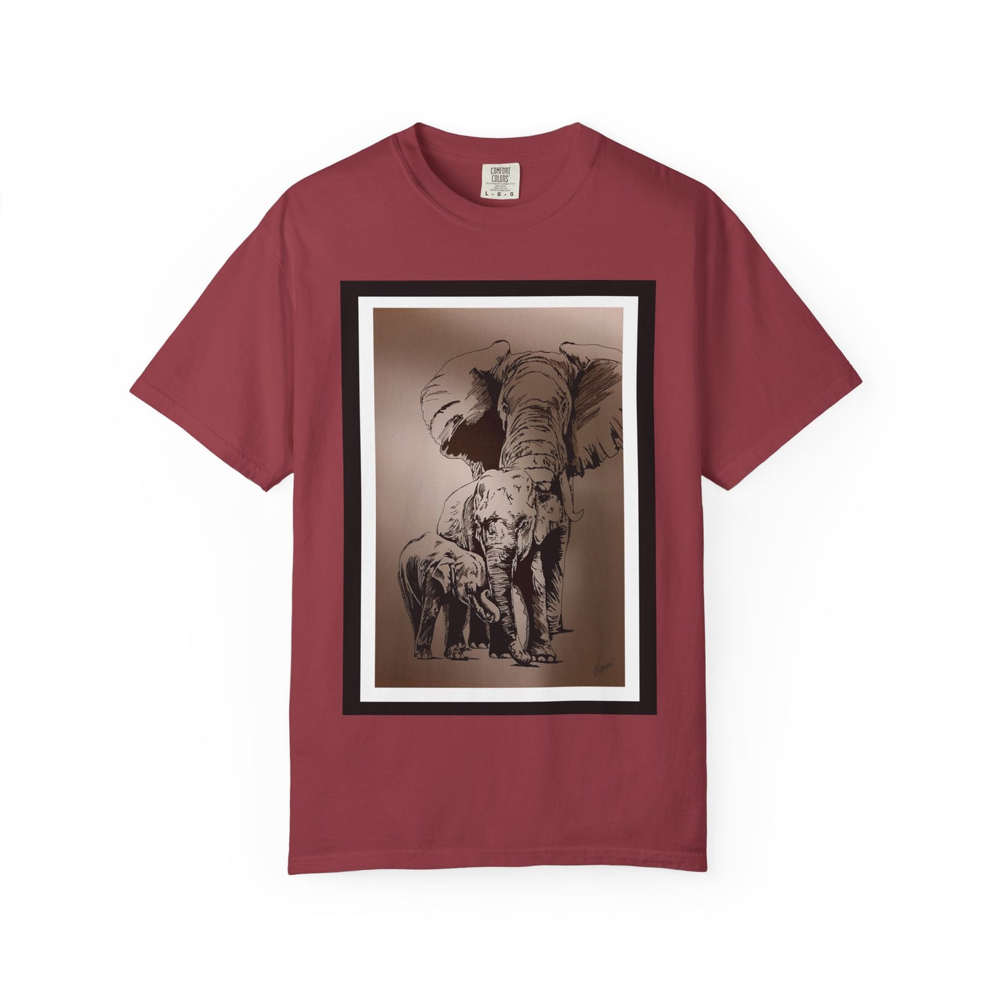 Elephant Family Garment-Dyed T-Shirt | Nature Lover's Tee
