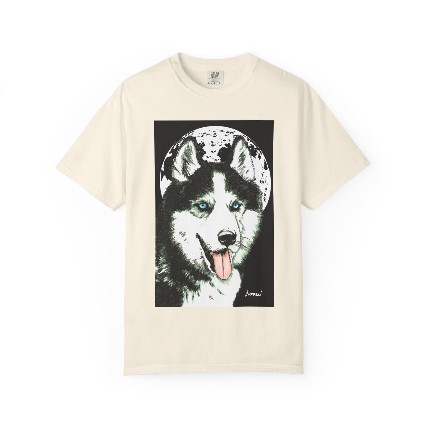 Siberian Husky Unisex Garment-Dyed T-Shirt – Original Hand-Drawn Art