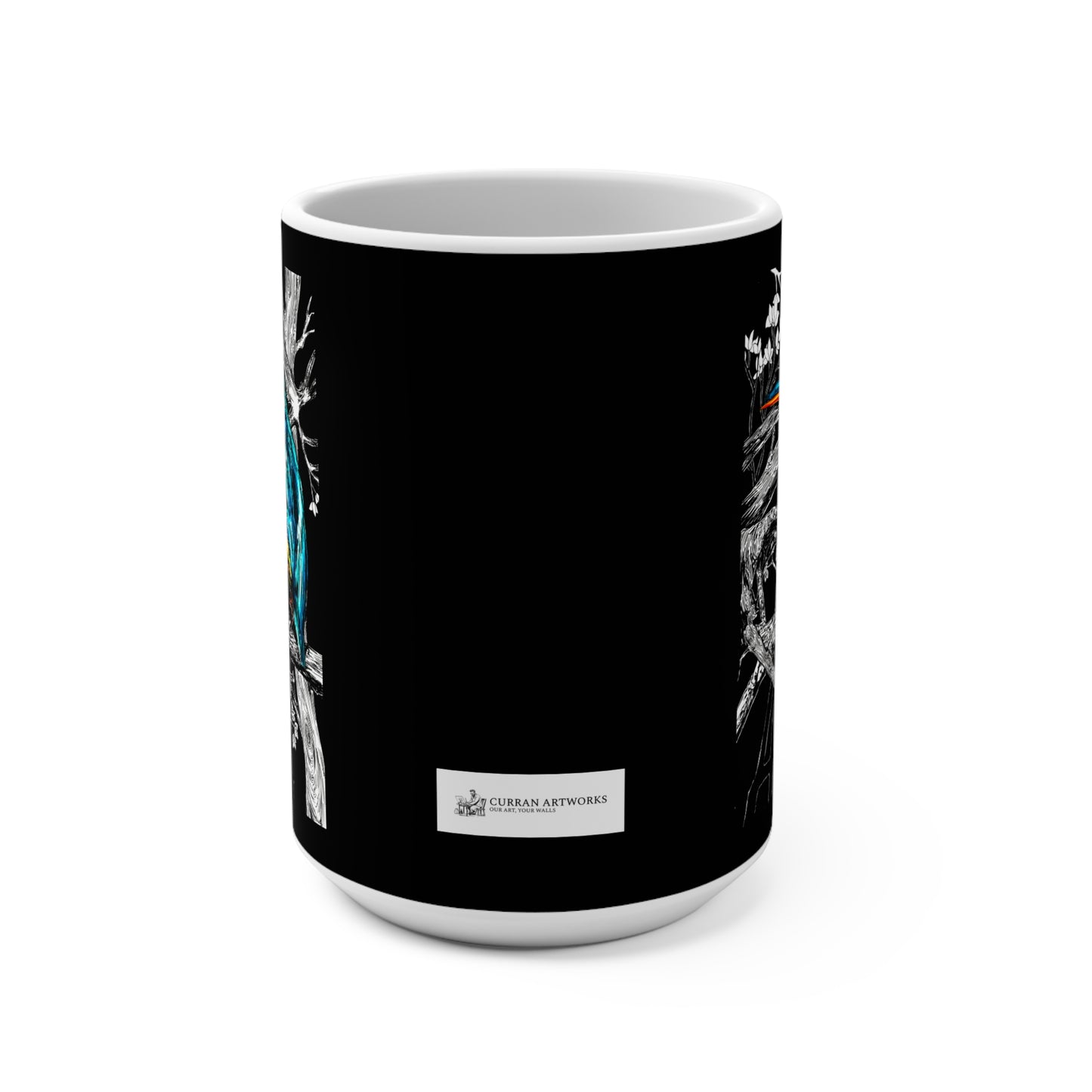 Colorful Kingfisher Art Mug - 15oz Ceramic Coffee Cup