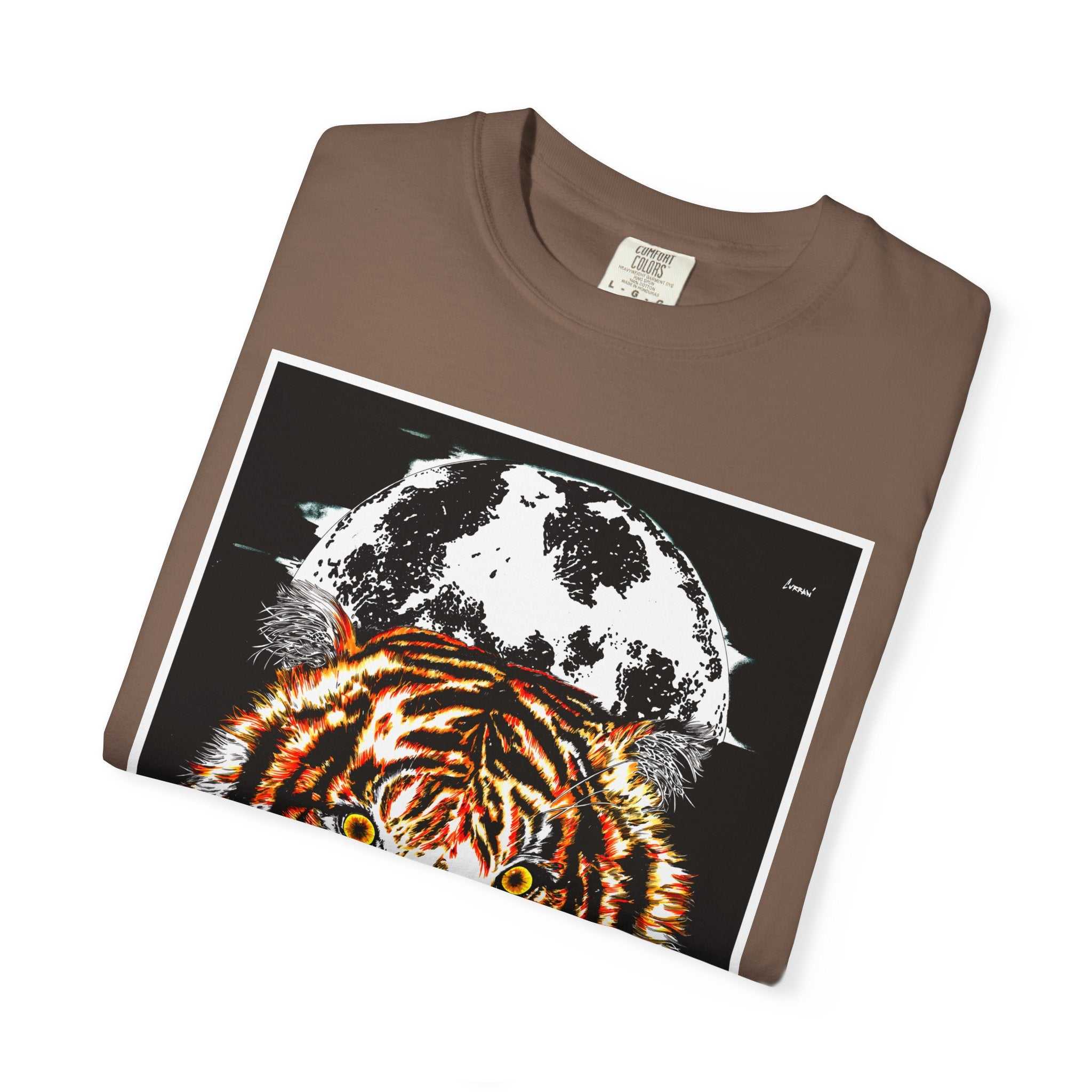 Get wild with our Tiger Garment-Dyed Graphic T-Shirt - Unisex Wild Animal Tee. Stand out in style with this unique and eye-catching tee.