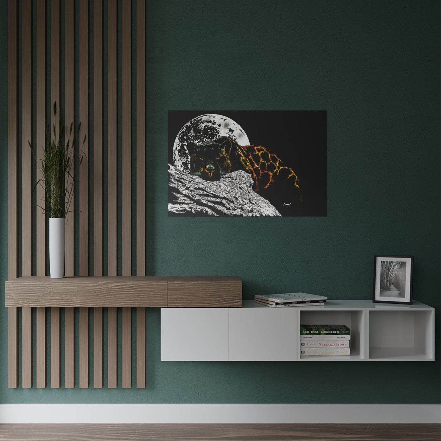 Majestic Bear Satin Poster - Night Moon Art Print (300gsm)