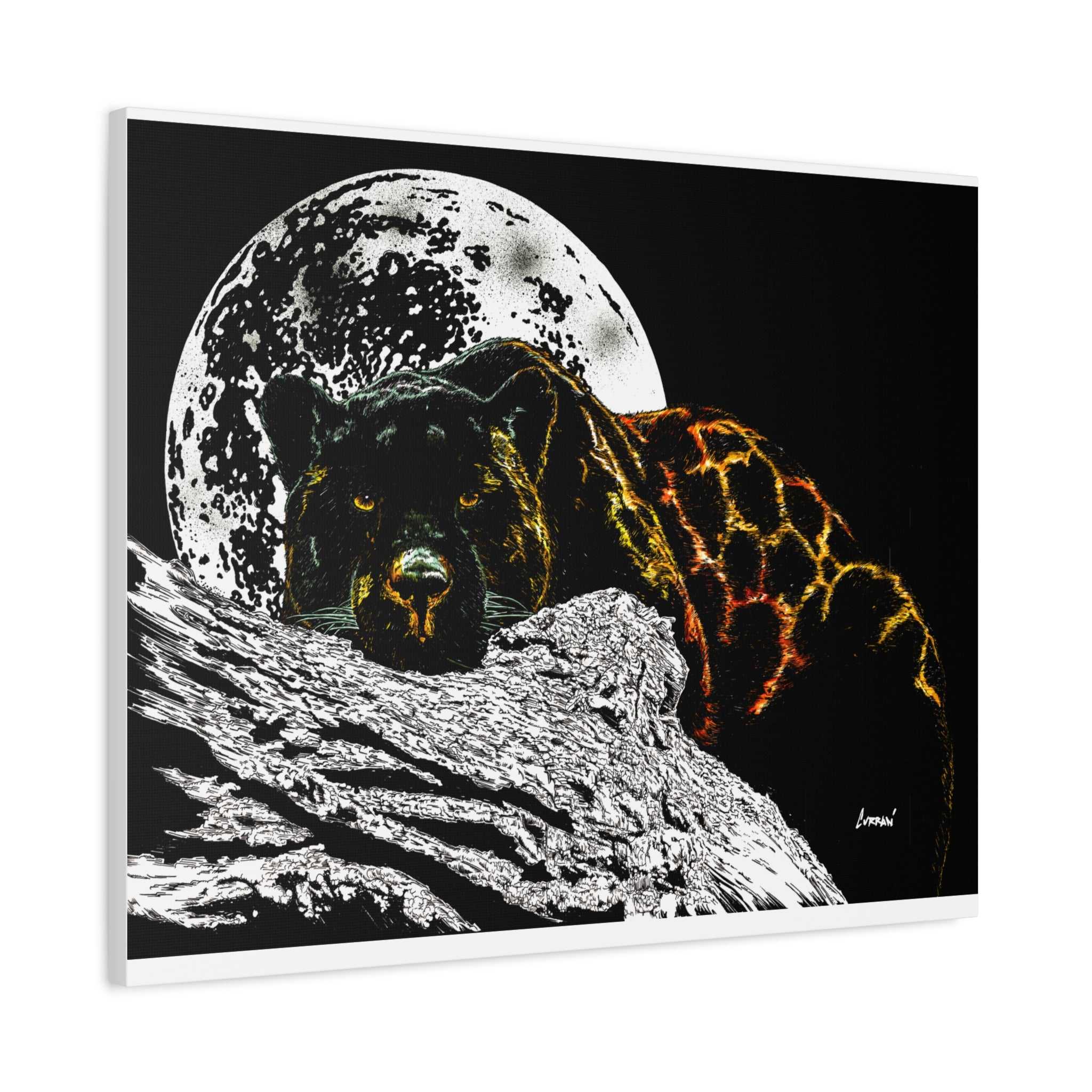Panther in the Moonlight Print of my Original hand drawn art