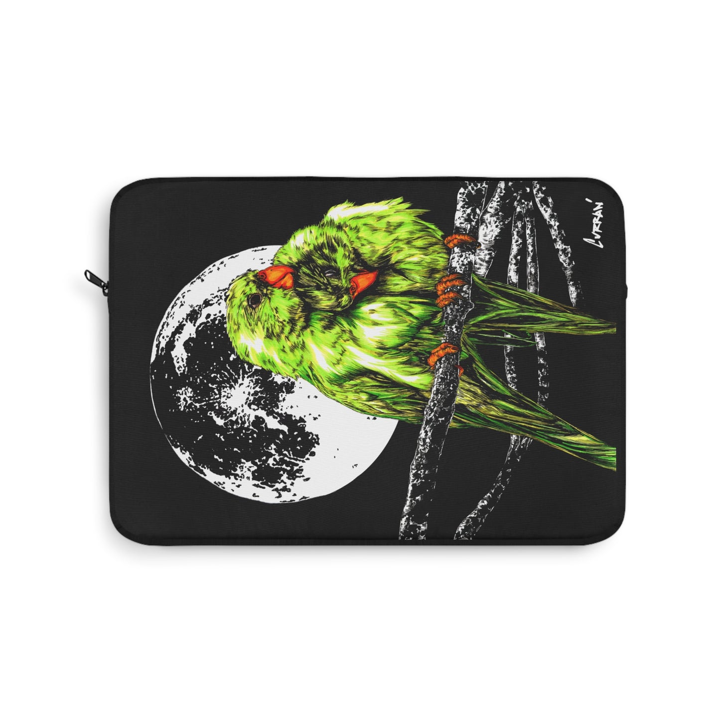 Moonlit Parrots Laptop Sleeve - Artistic and Protective Case for Nature Lovers
