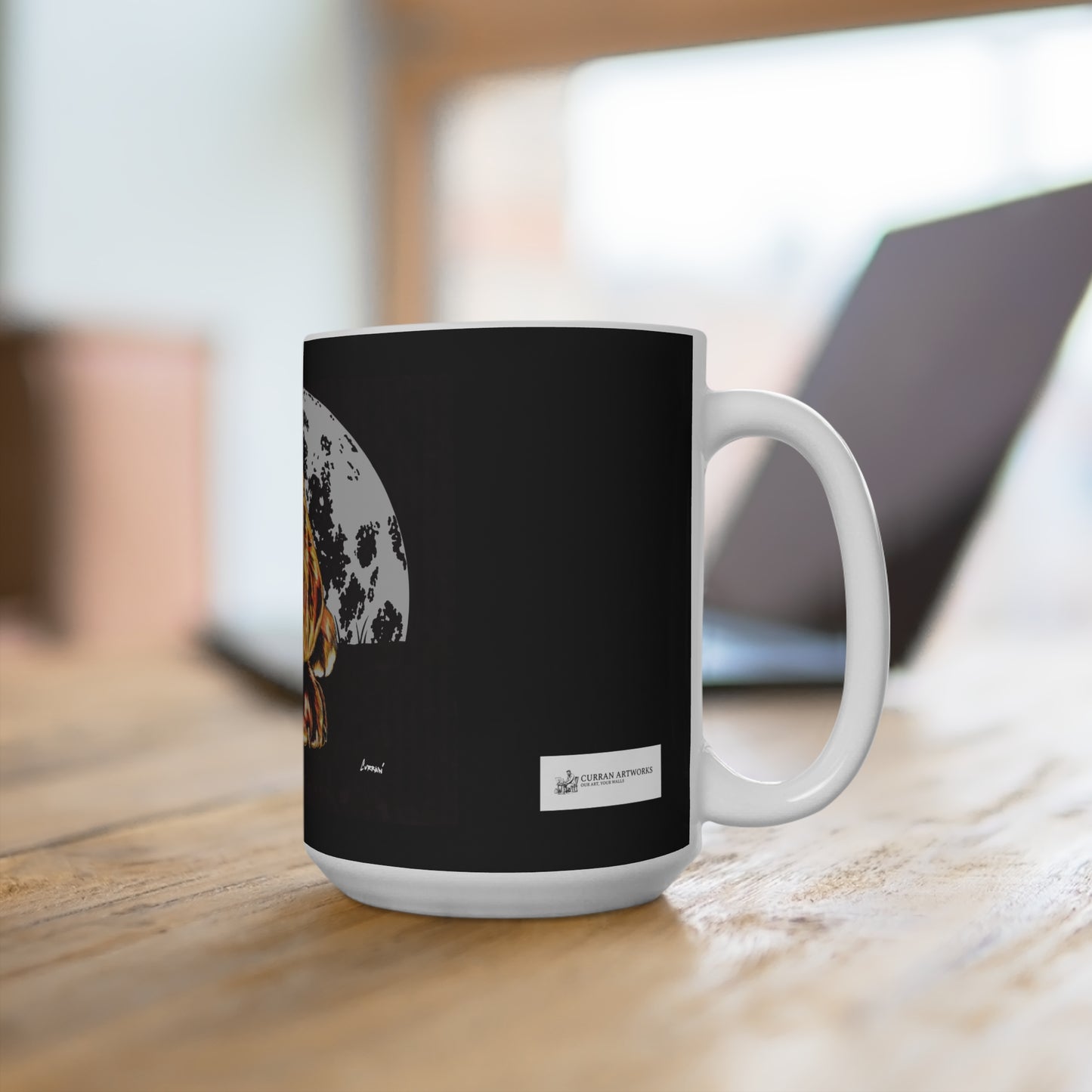 Moonlit Chocolate Lab Puppy 15oz Mug - Cozy Dog Lover Gift