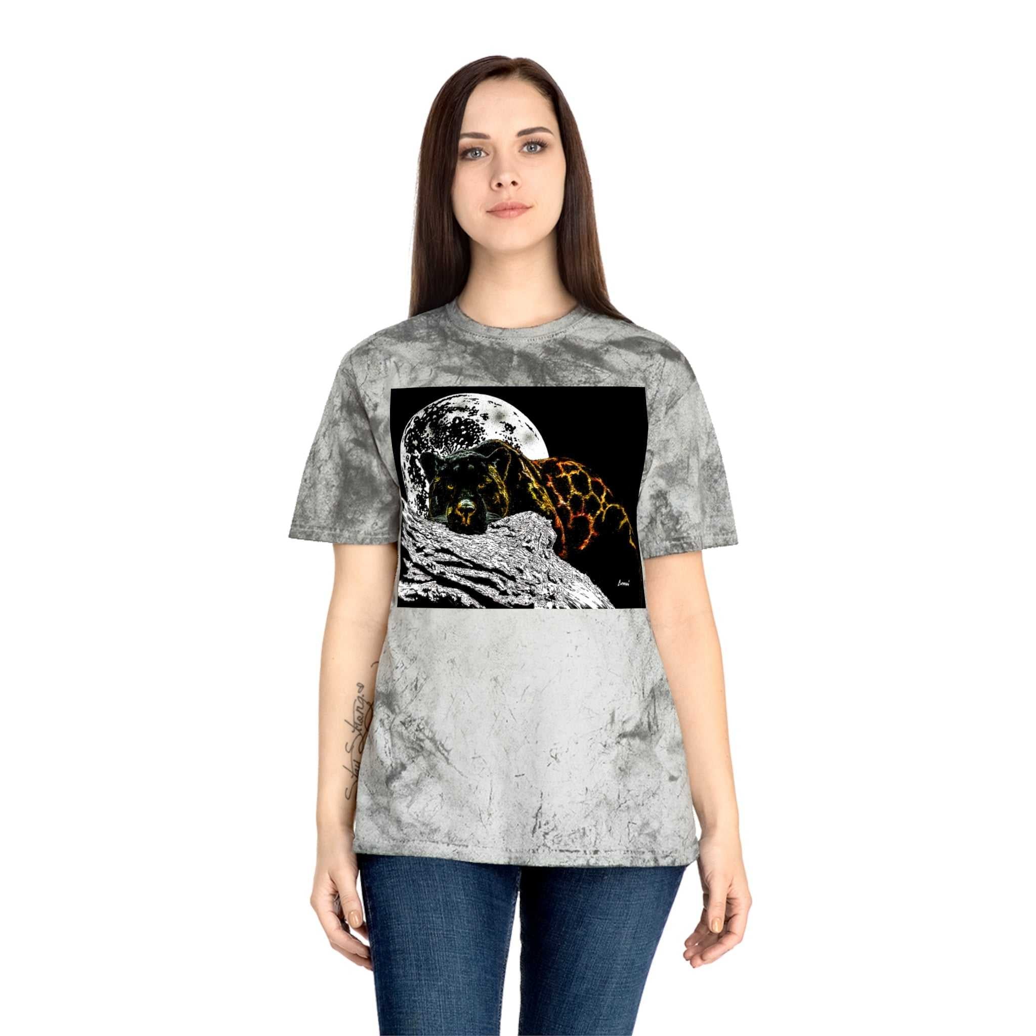 Panther in the Moonlight T Shirt Original Hand Drawn Art