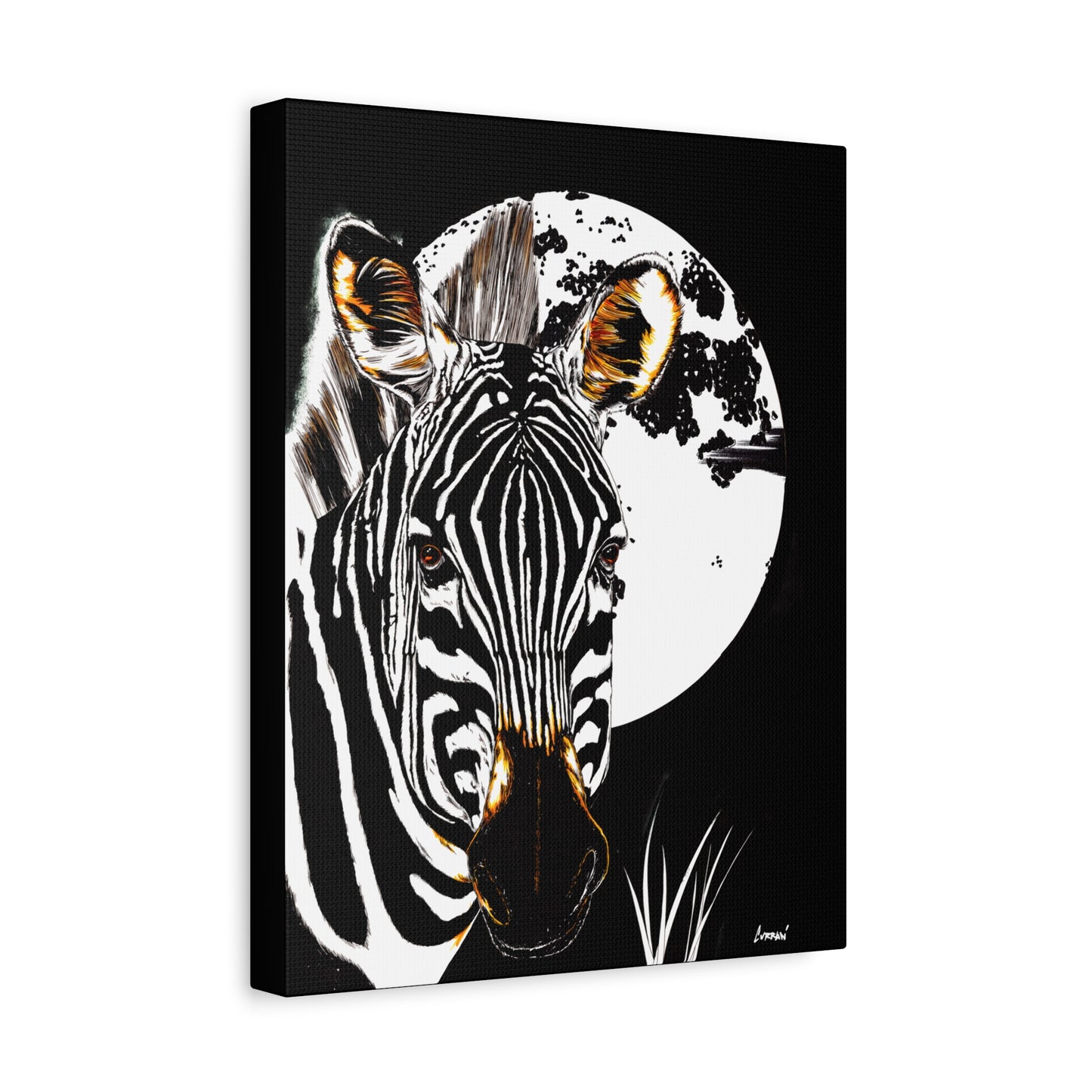 Zebra Wall Art, Zebra Print, Hand-Drawn Zebra, Wildlife Art, Safari Animal Decor, Nature Wall Art, Black and White Art, Animal Lover Gift Printed on Matte Canvas, Stretched, 1.25"