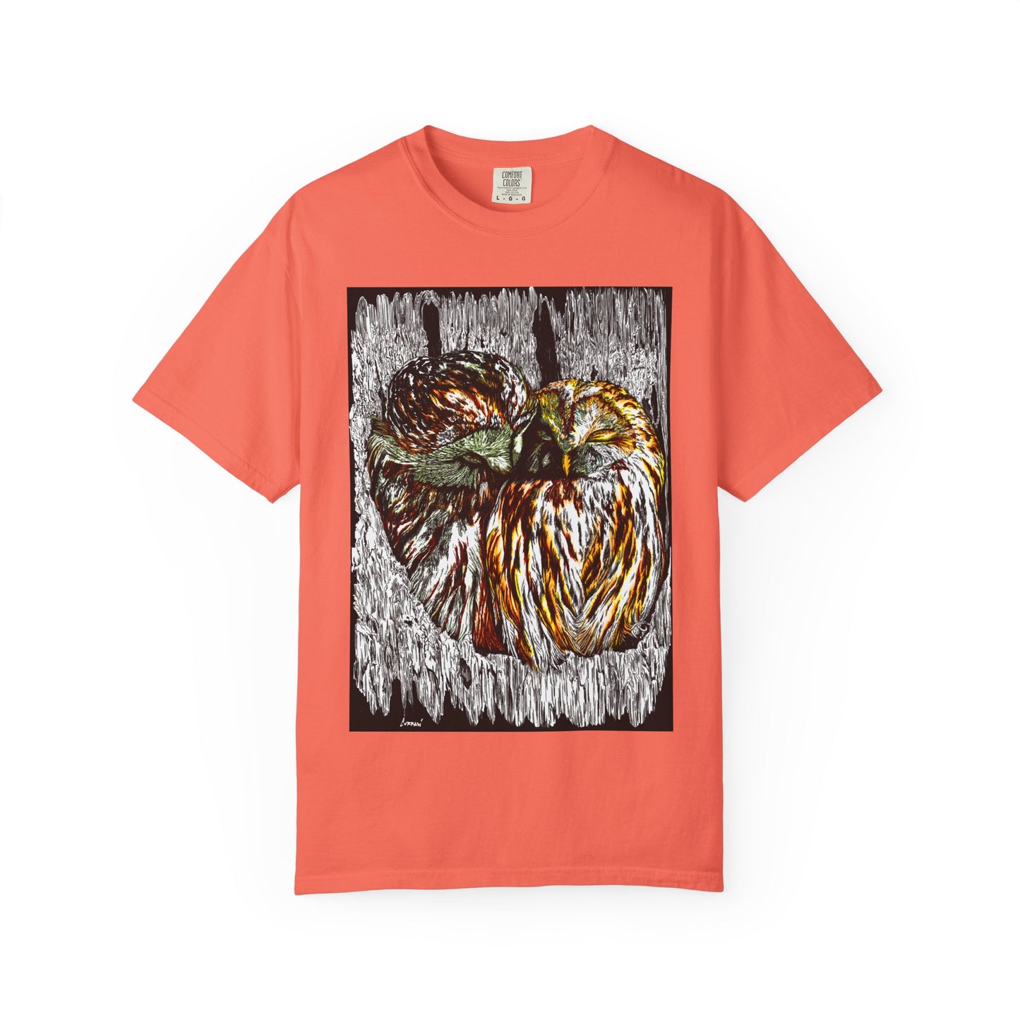 Owls in a Tree Unisex Garment-Dyed T-Shirt
