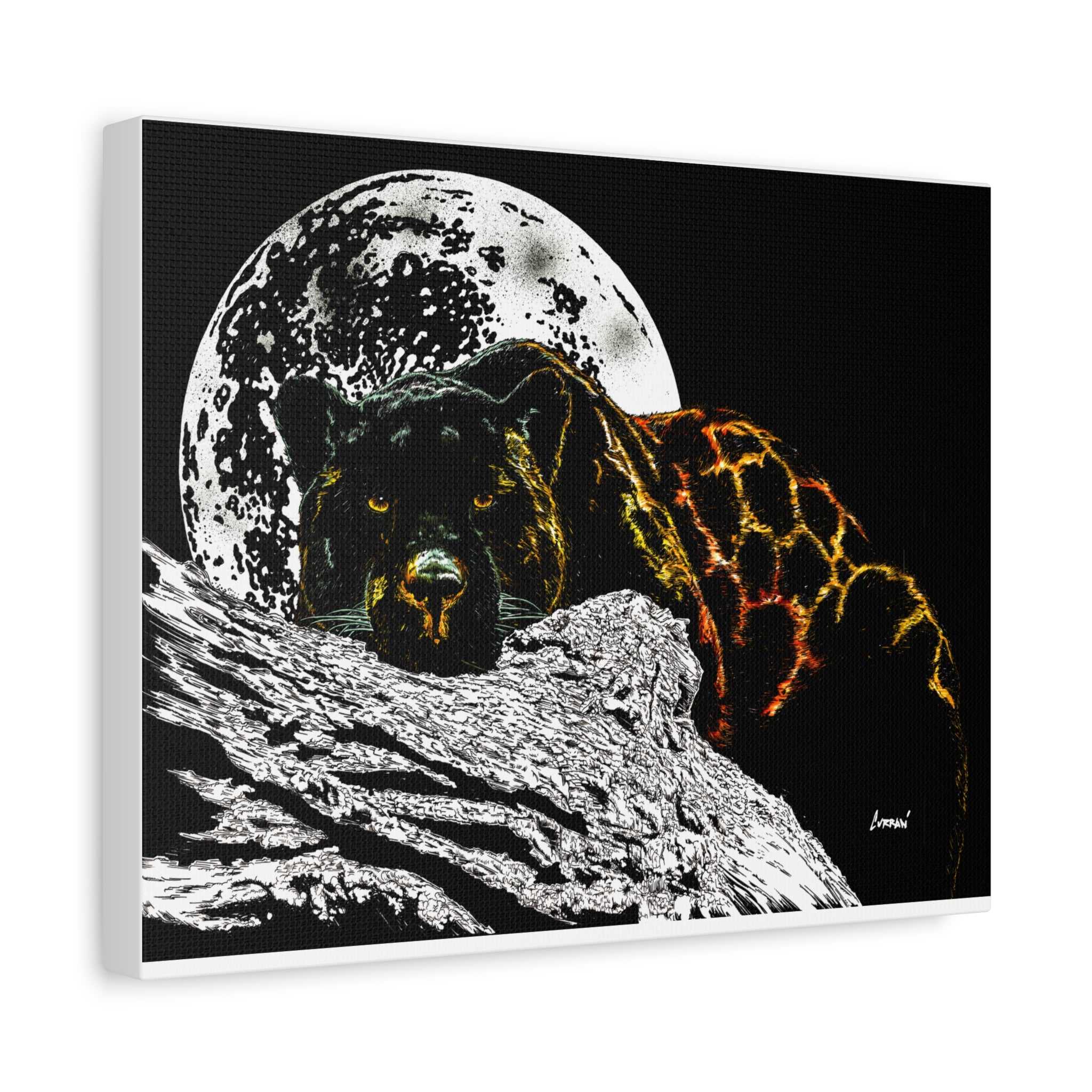 Panther in the Moonlight Print of my Original hand drawn art