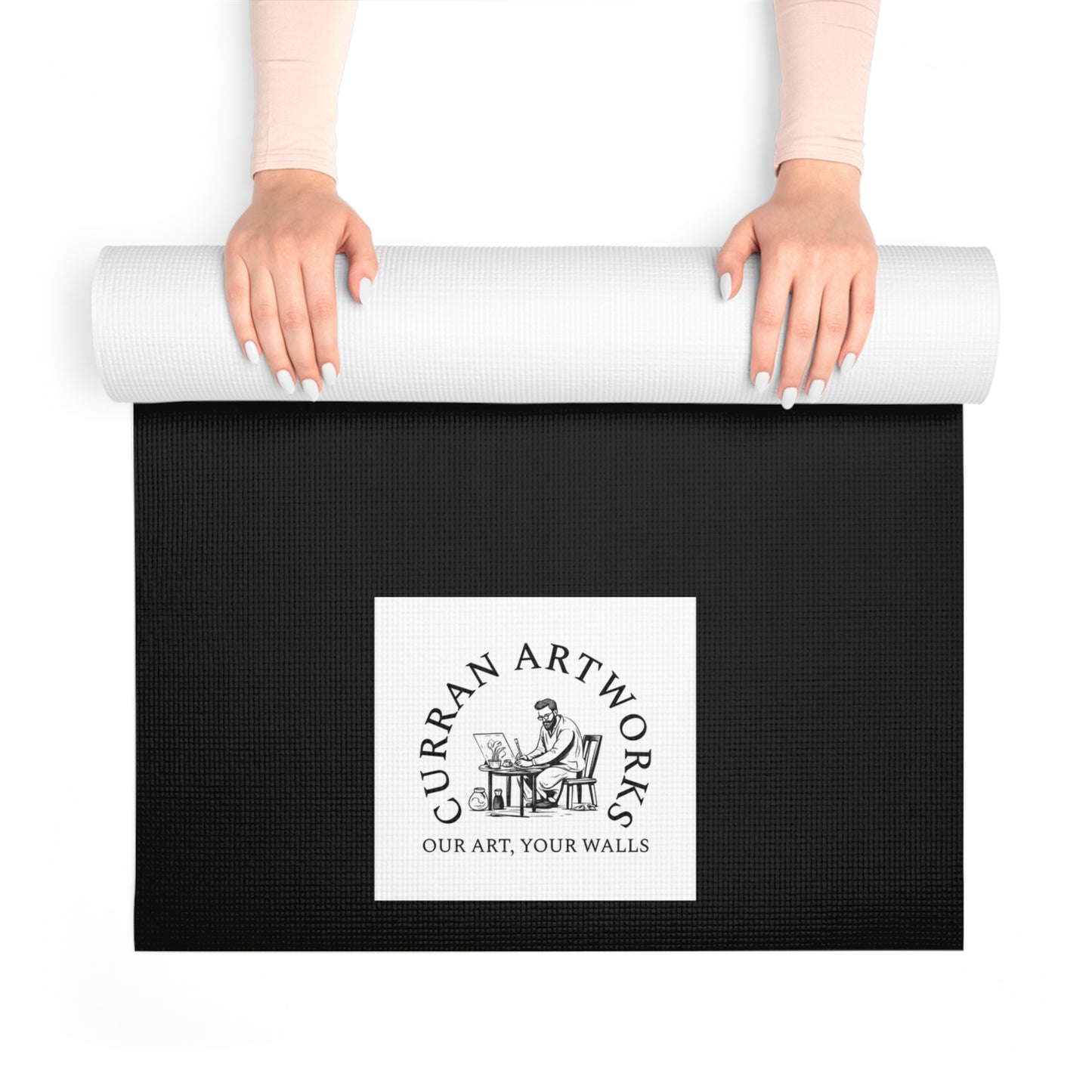 Puppy Yoga Mat, Artistic Yoga Mat, Dog Art Yoga Mat, Unique Yoga Mat, Handmade Yoga Mat, Puppy Print Mat, Christmas Gift, Birthday Gift