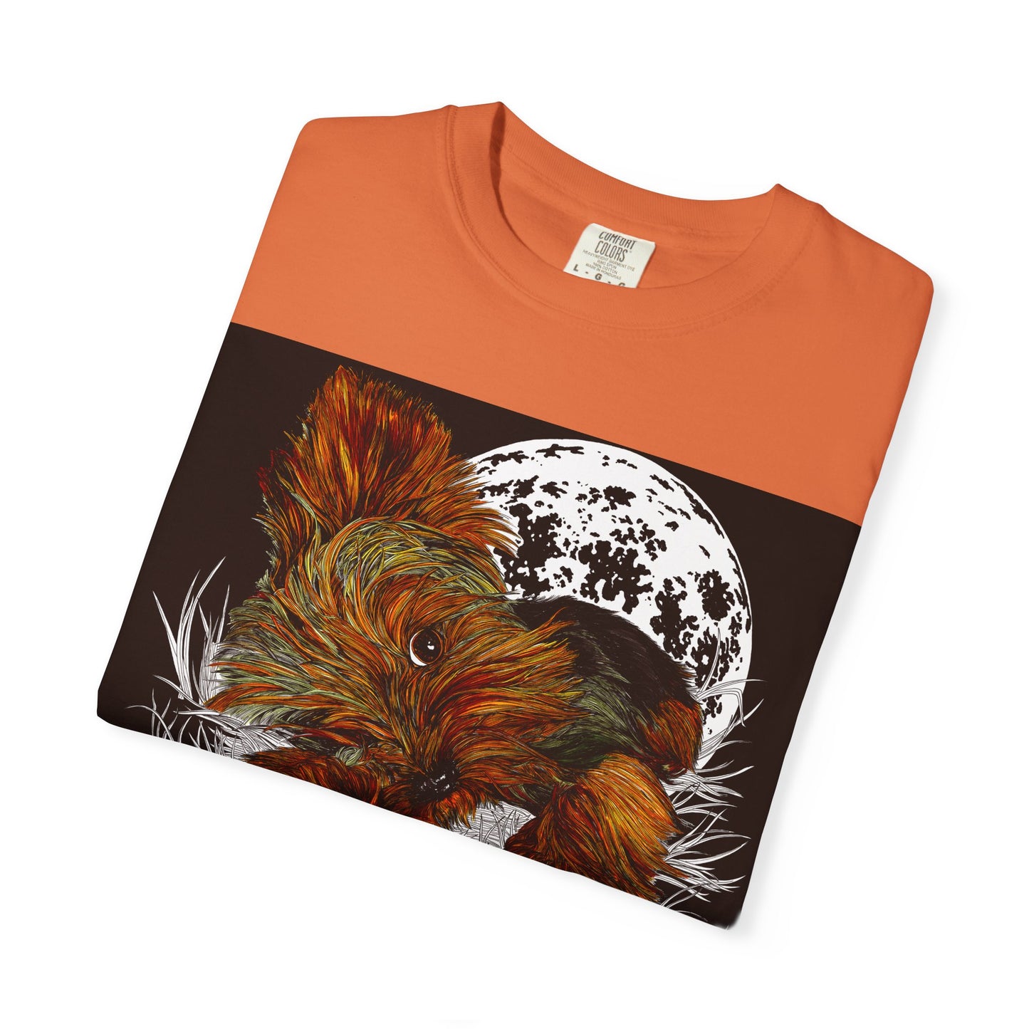 Yorkie Terrier Unisex Garment-Dyed T-Shirt – Original Hand-Drawn Art