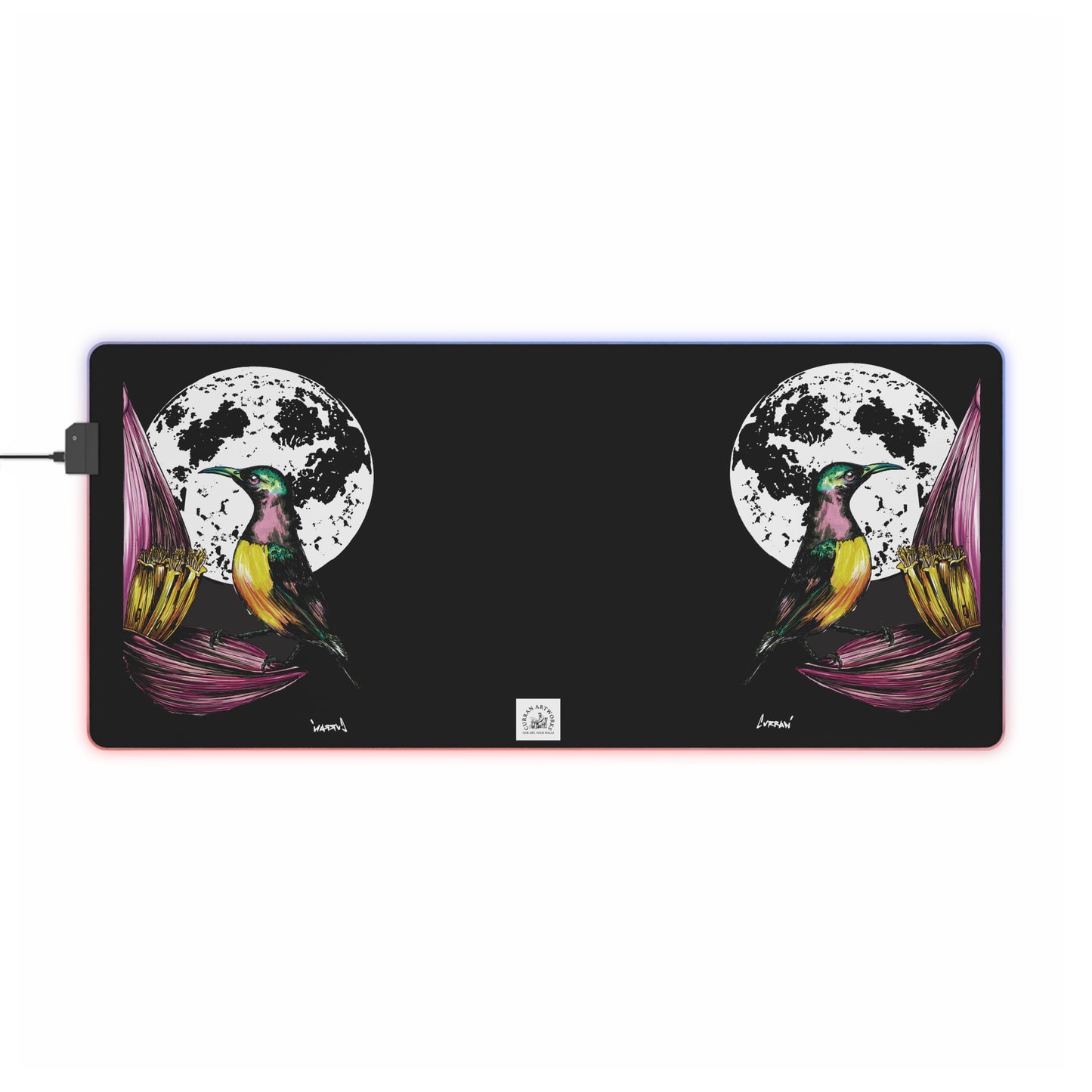 Beautiful Hummingbird Design LED Gaming Mouse Pad!