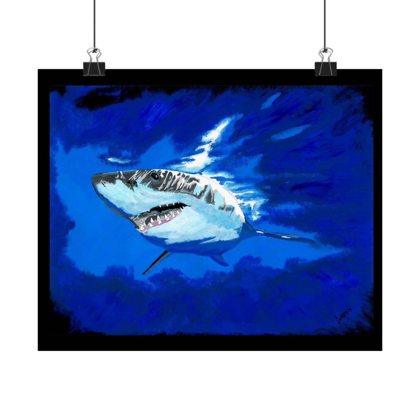 Ocean Adventure Shark Satin Poster (300gsm) - Vibrant Wall Art for Marine Life Lovers
