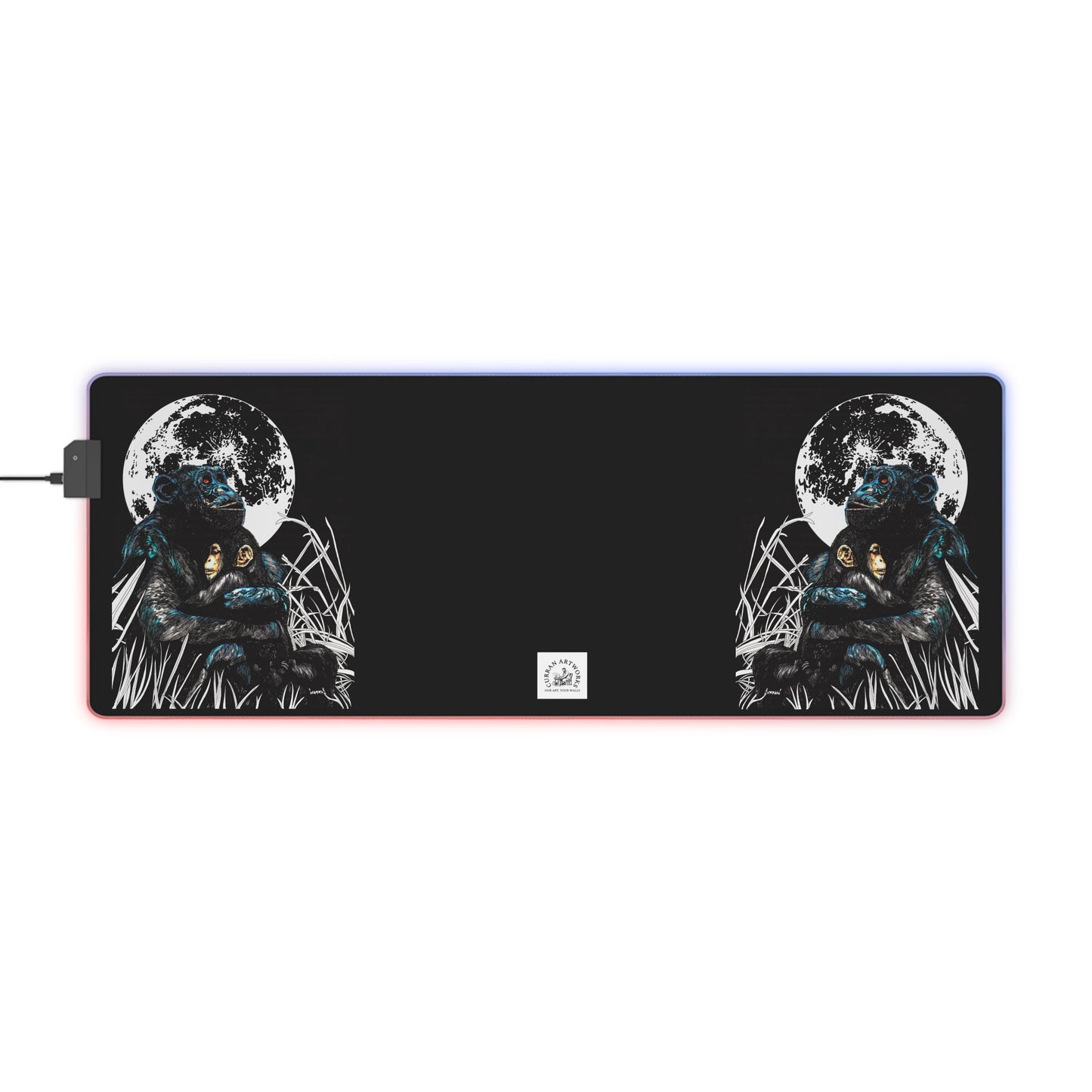 Gorilla Moon LED Gaming Mouse Pad - Illuminate Your Setup